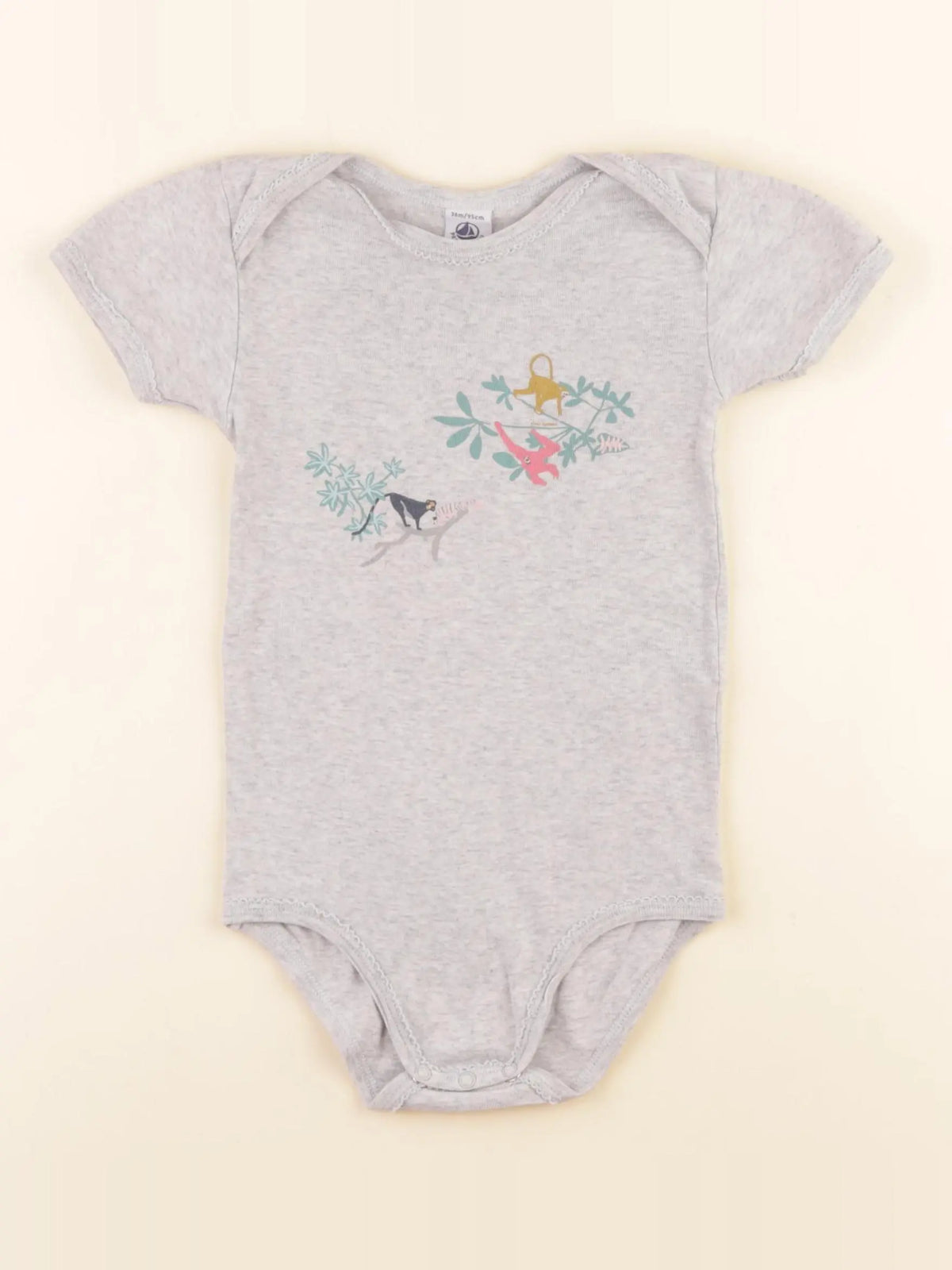 Petit Bateau - body gris - 36 mois