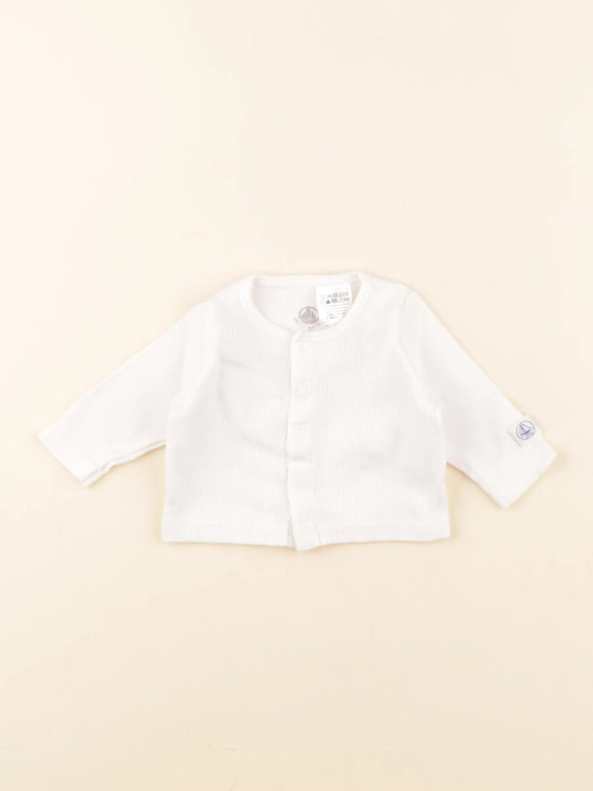 Petit Bateau - gilet blanc - 1 mois