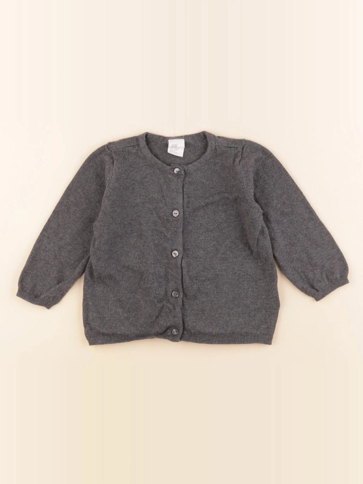 H&M - gilet gris - 6/9 mois