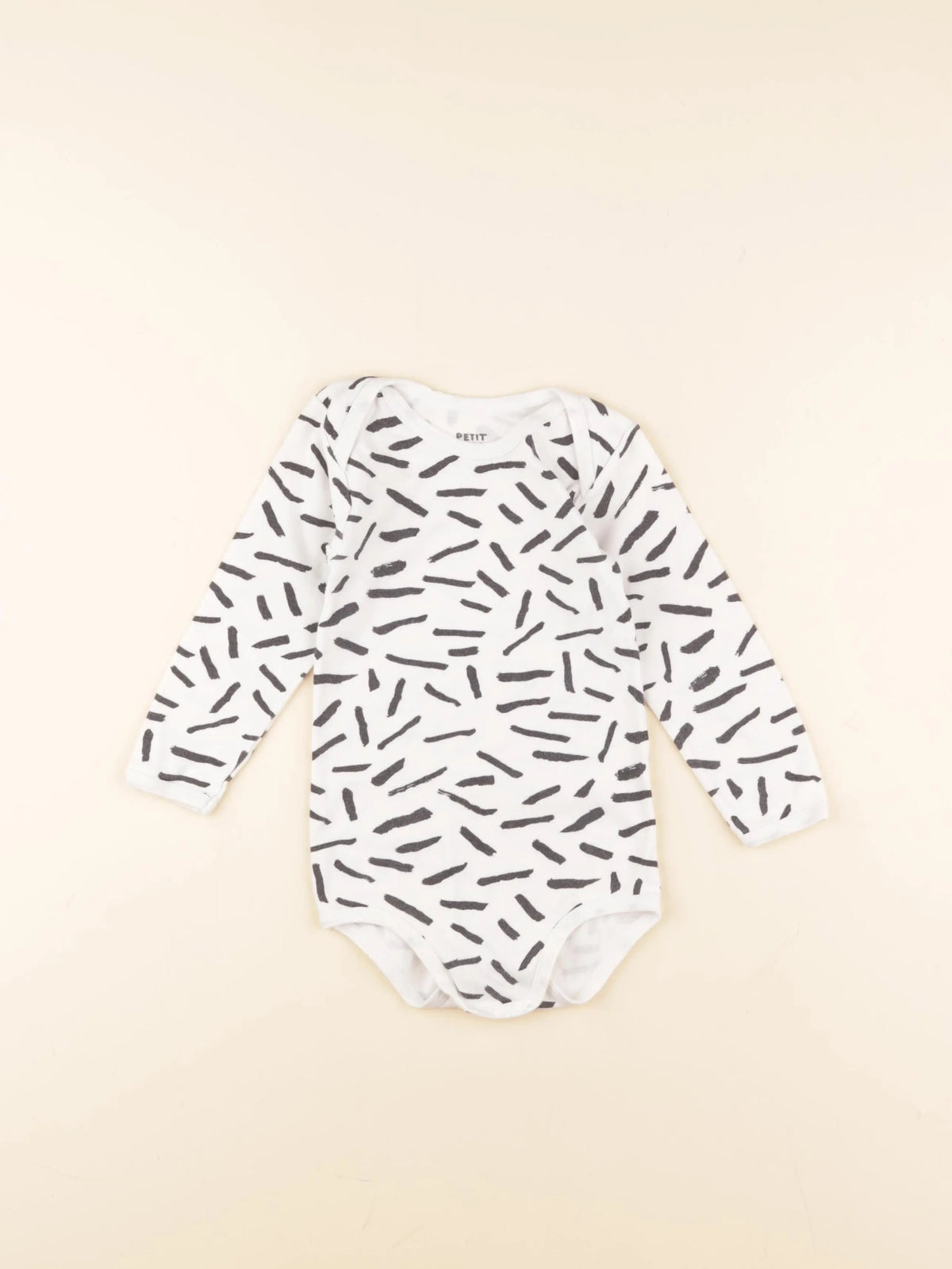 Petit Bateau - body blanc, noir - 36 mois