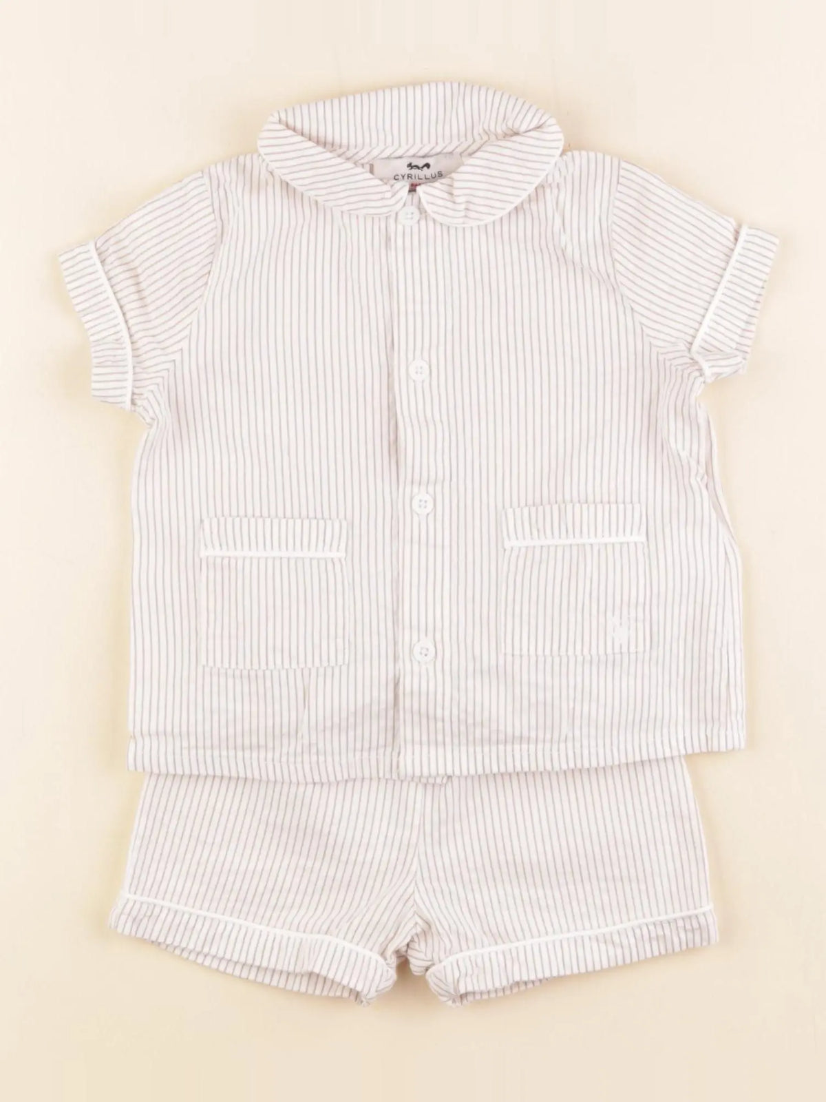 Cyrillus - pyjama coton beige - 6 mois
