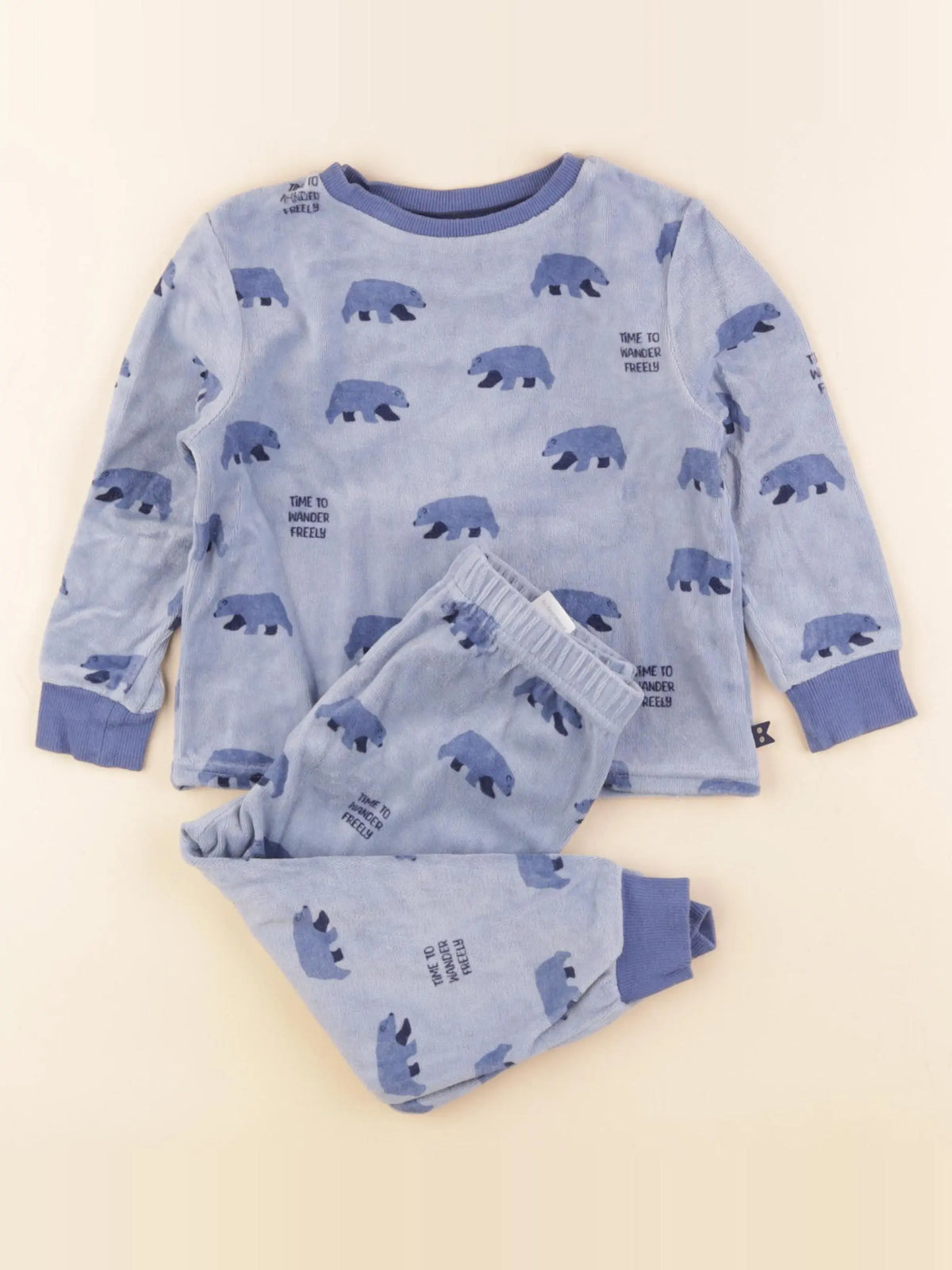 Okaidi - pyjama velours bleu - 2 ans