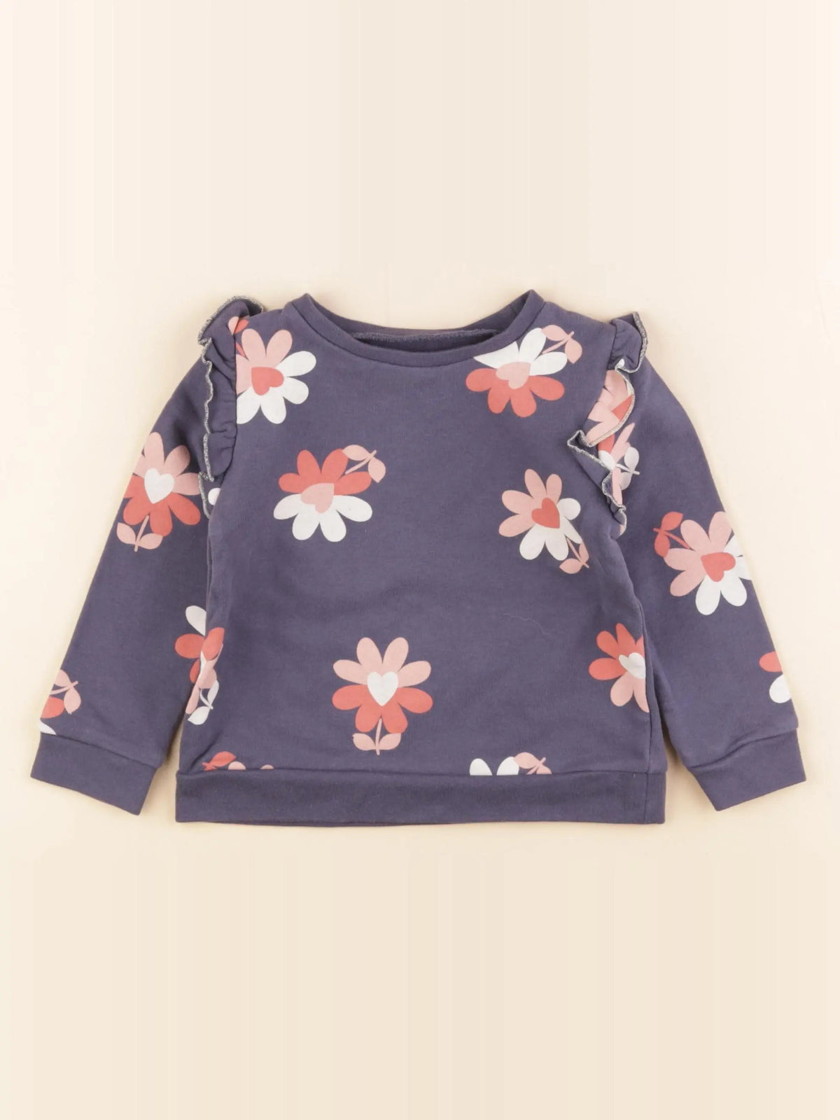 Vertbaudet - sweat violet - 2 ans