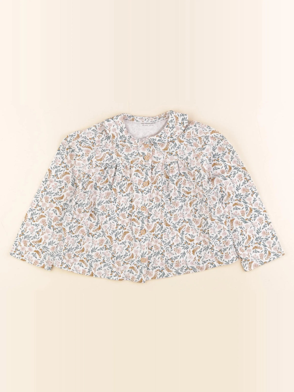 Vertbaudet - tee-shirt beige, vert - 36 mois
