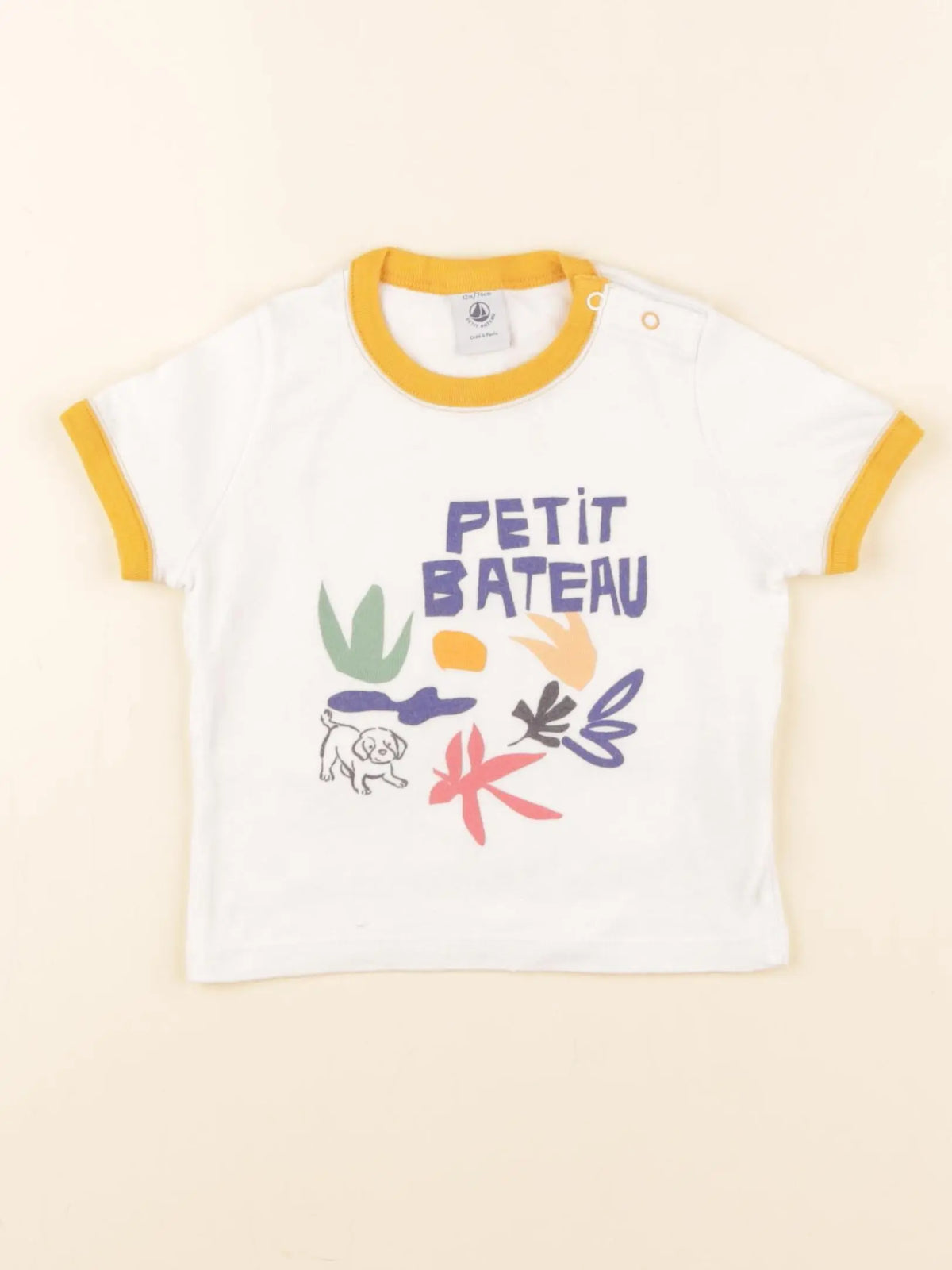 Petit Bateau - tee-shirt blanc - 12 mois
