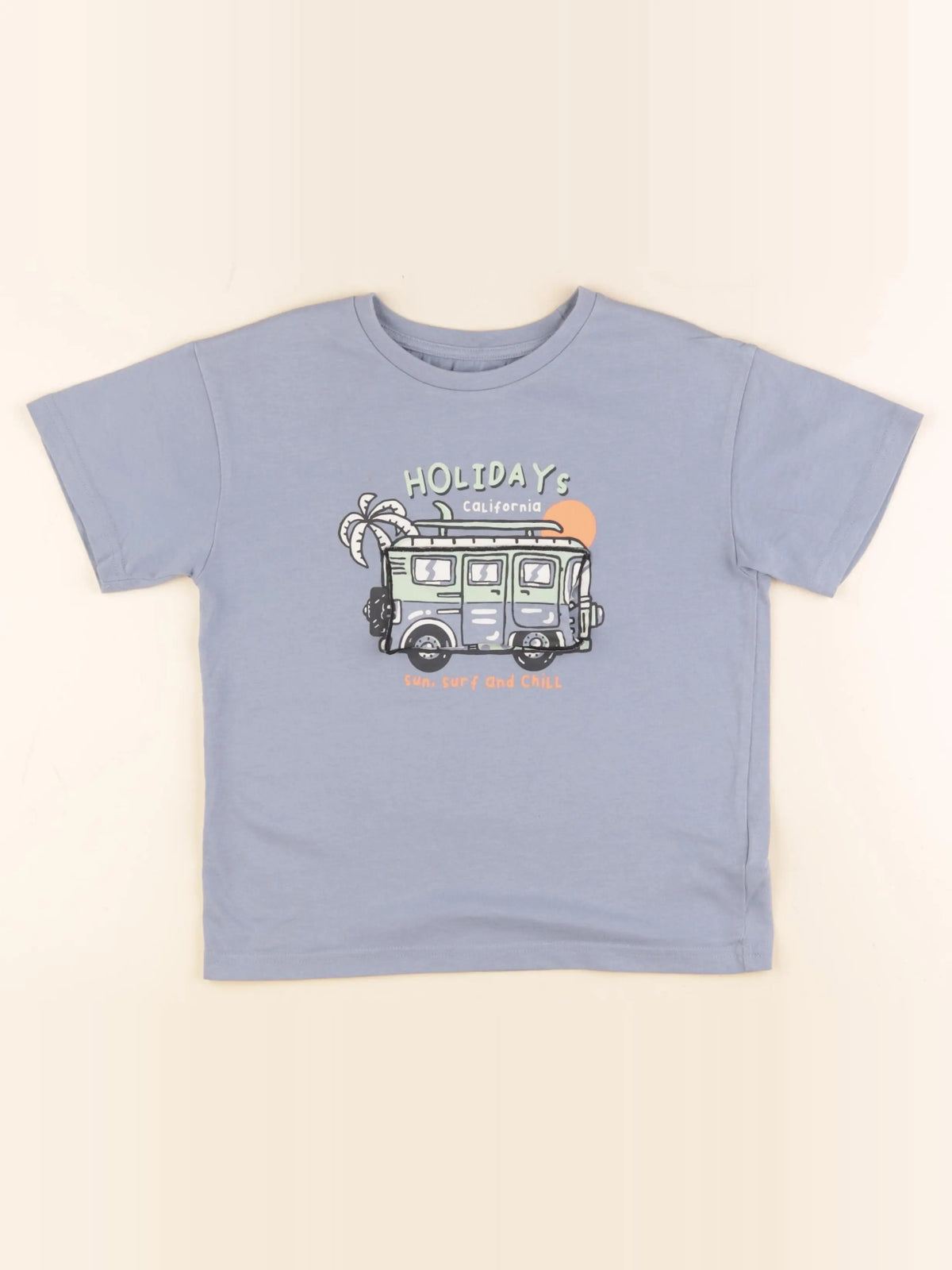 Vertbaudet - tee-shirt bleu - 8 ans