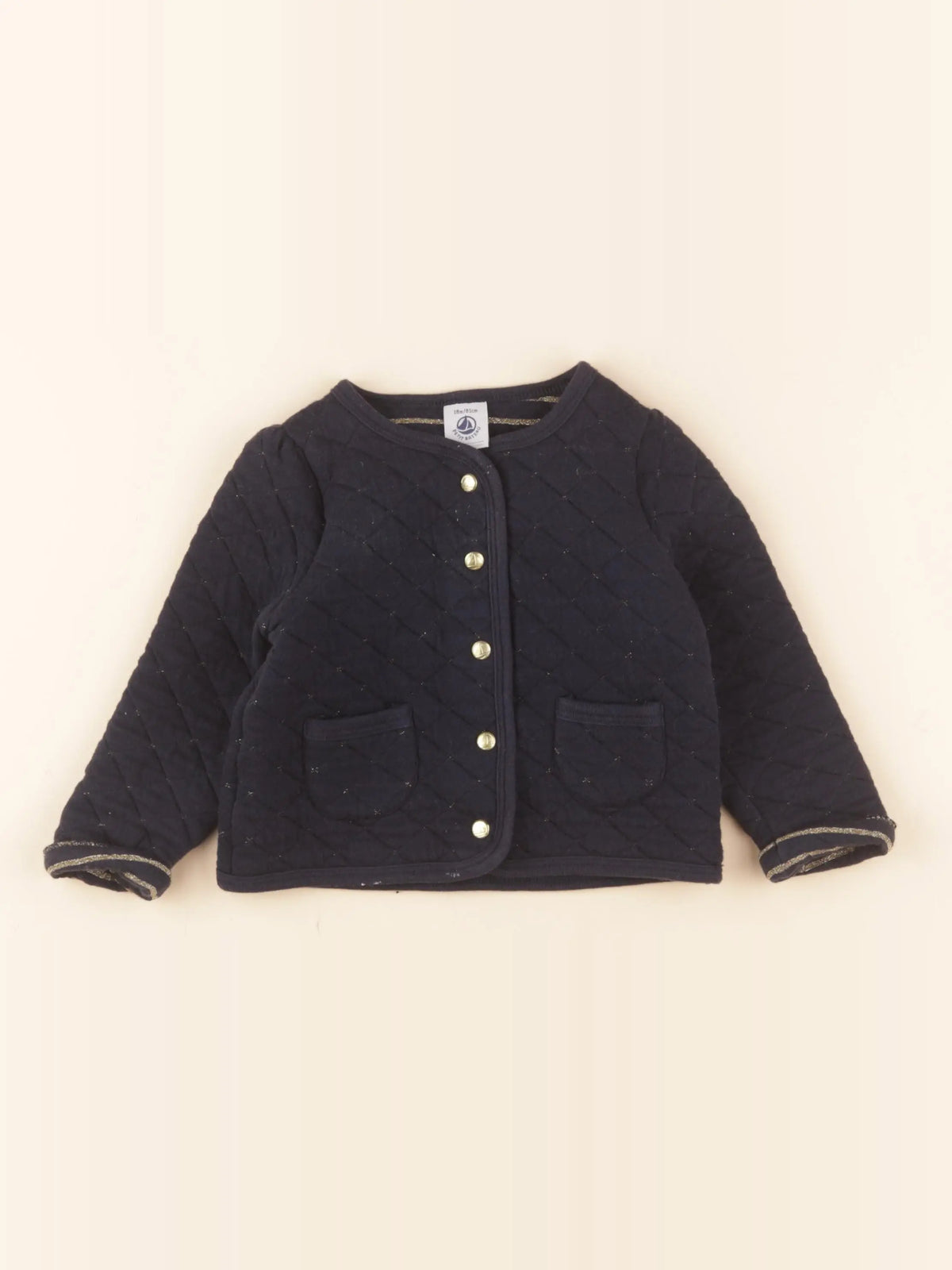 Petit Bateau - sweat bleu, or - 18 mois