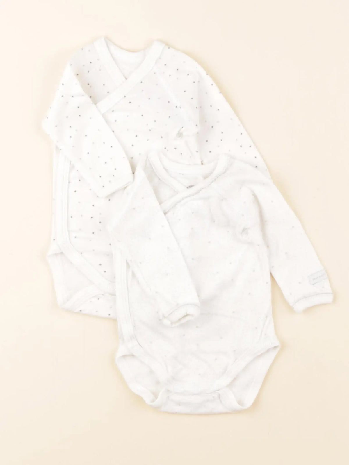 Petit Bateau - lot de 2 bodies en coton blanc - 1 mois