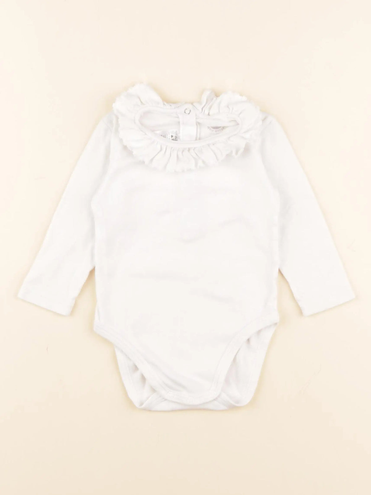 Petit Bateau - body à col blanc - 12 mois