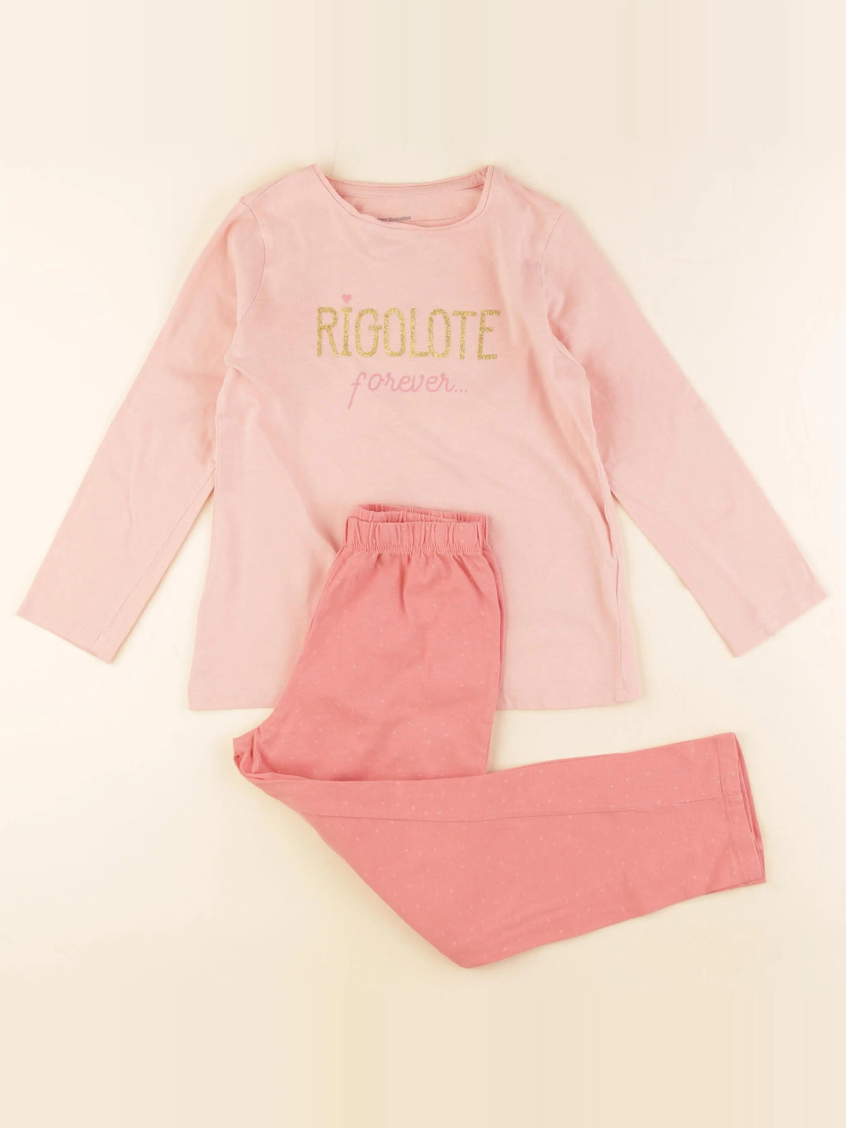 Vertbaudet - pyjama coton rose - 8 ans
