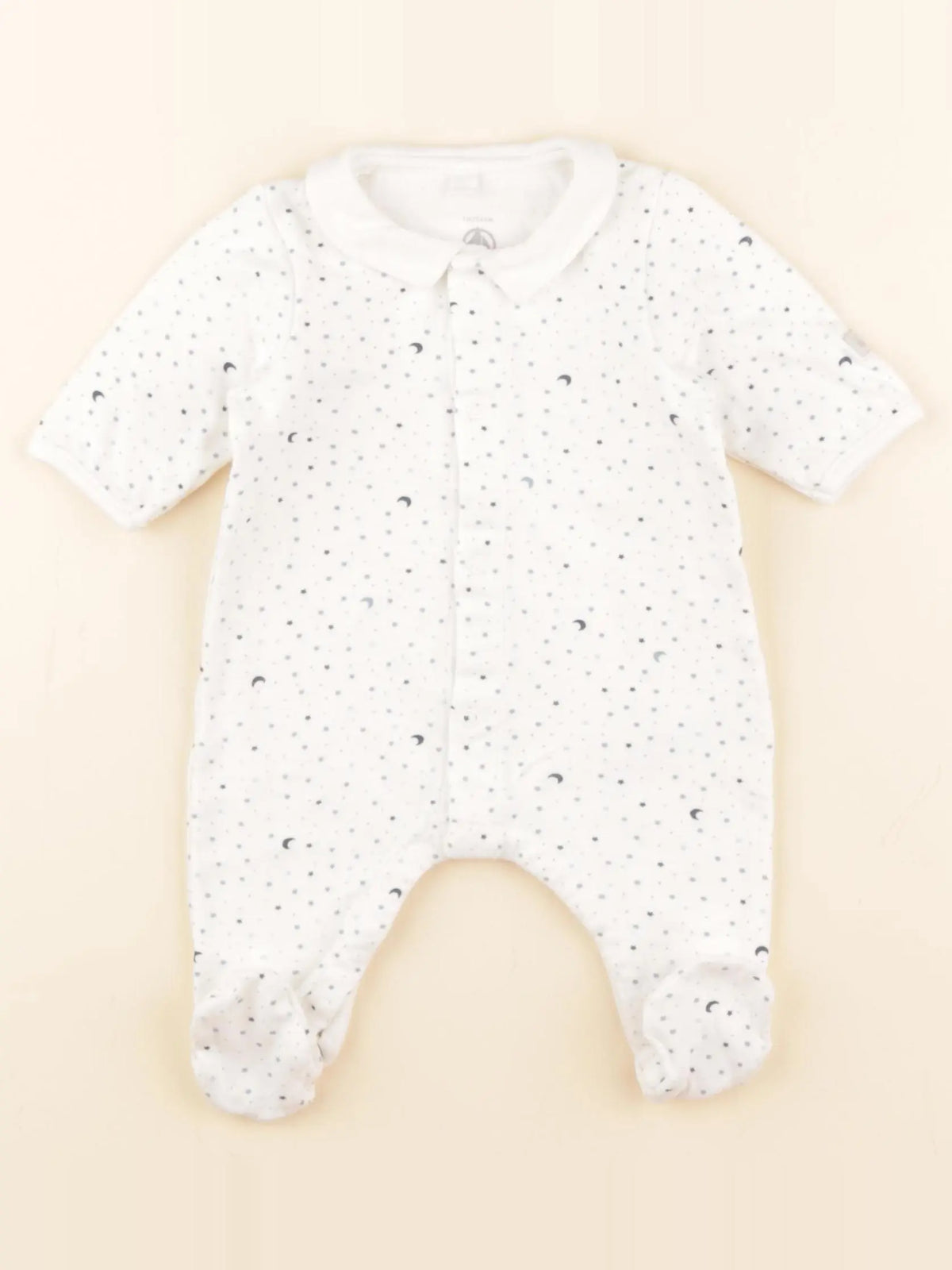 Petit Bateau - pyjama coton blanc - 1 mois