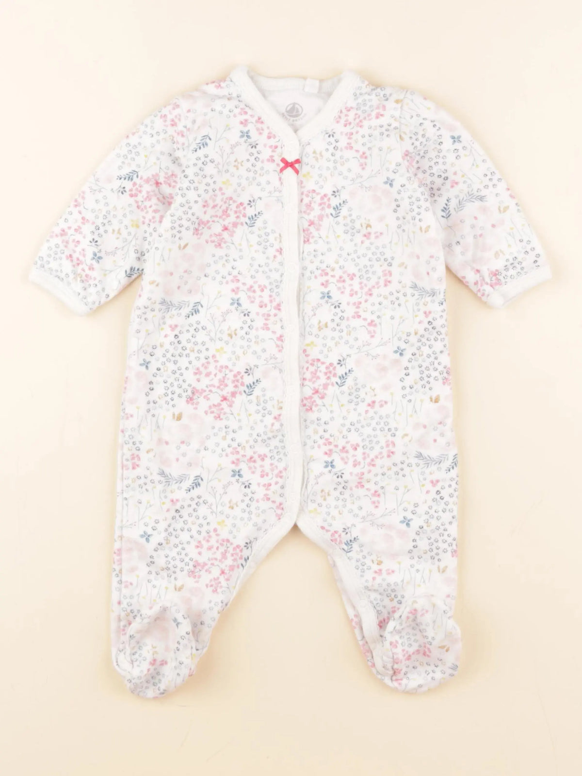 Petit Bateau - pyjama coton blanc - 6 mois