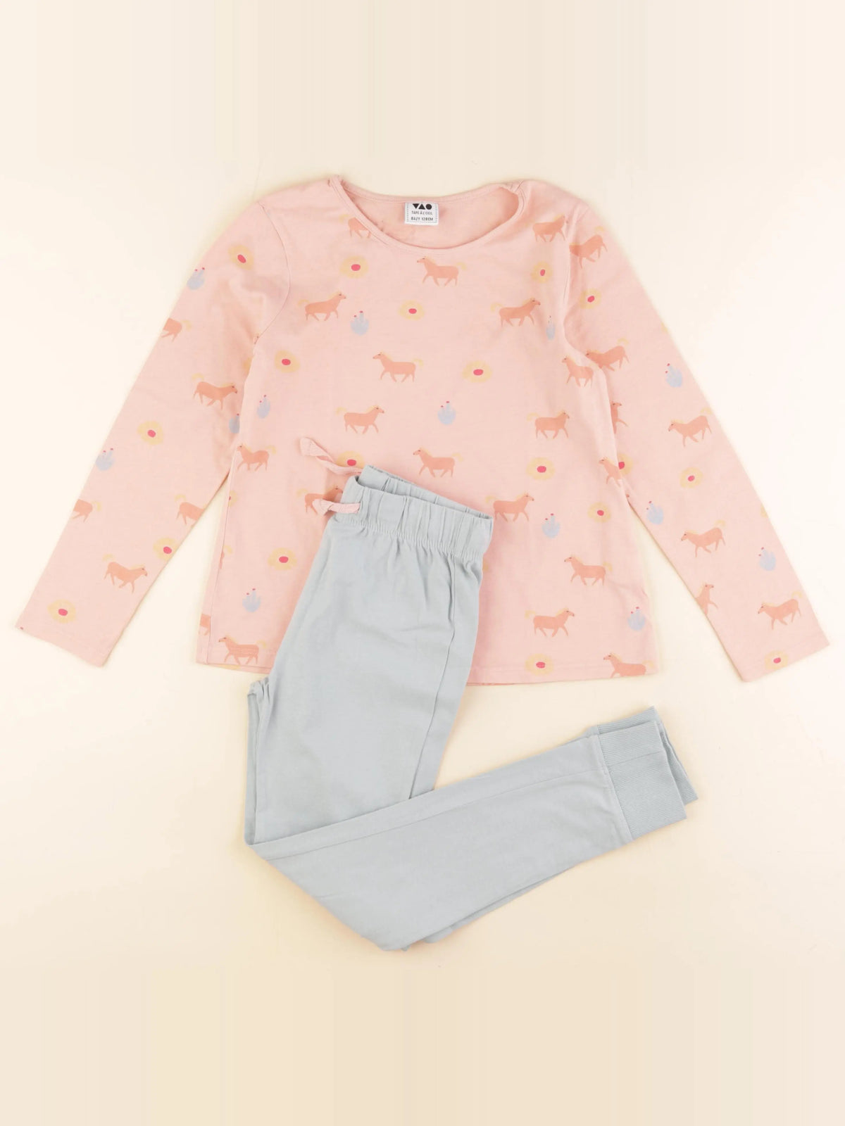 Tape à l'oeil - pyjama coton bleu, rose - 8 ans