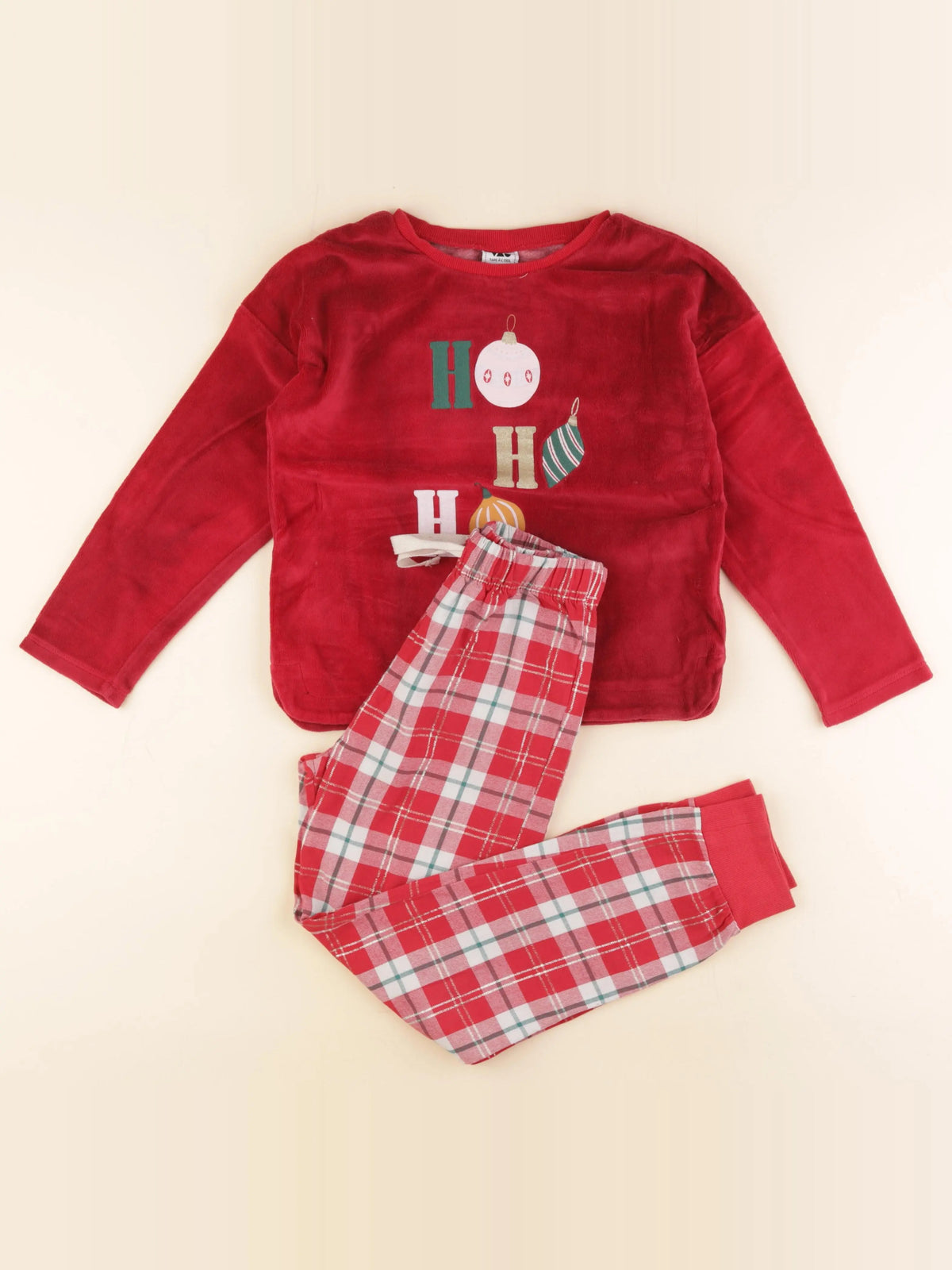 Tape à l'oeil - pyjama velours rouge - 8 ans