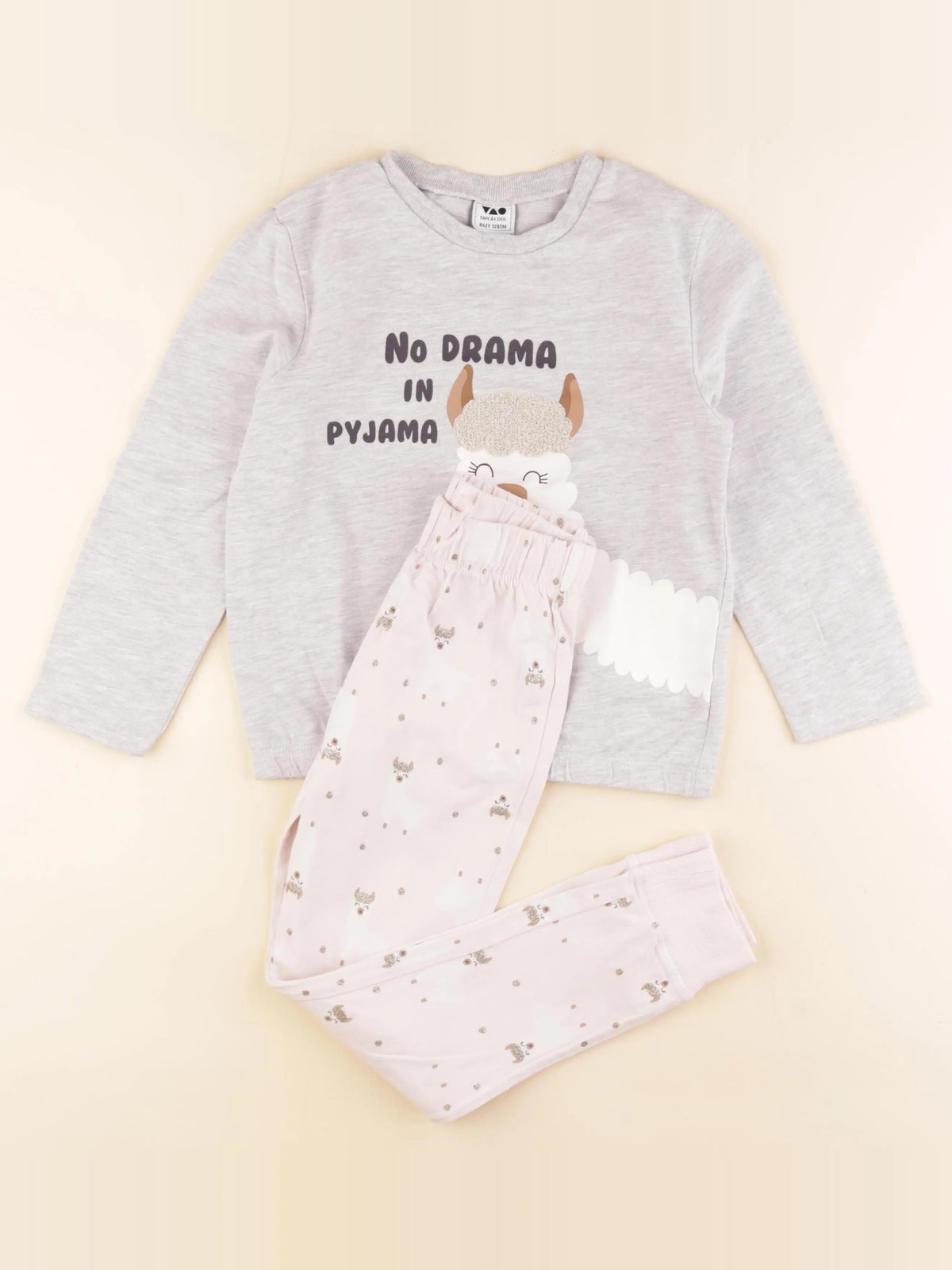 Tape à l'oeil - pyjama coton gris, rose - 8 ans
