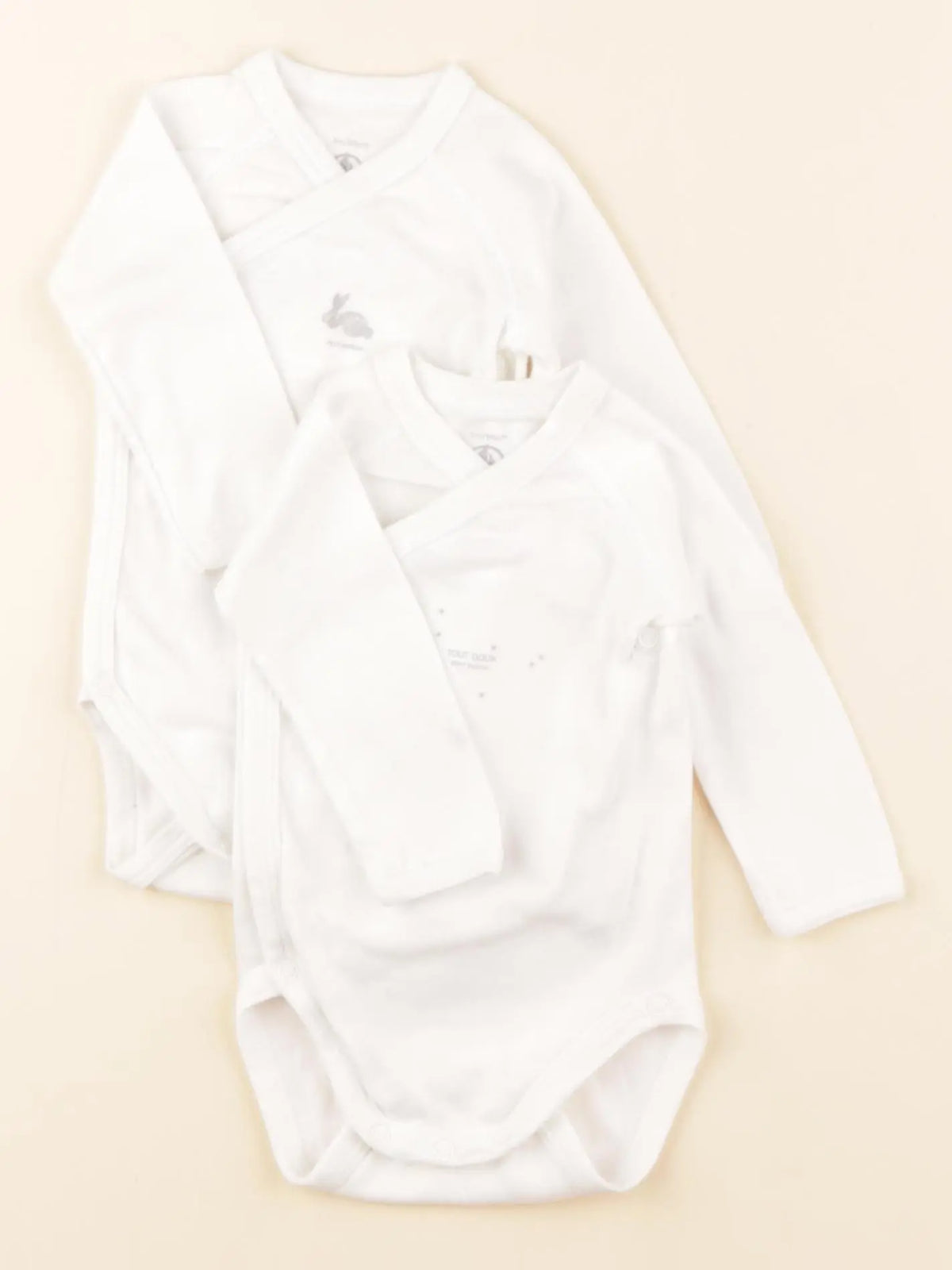 Petit Bateau - lot de 2 bodies en coton blanc - 3 mois