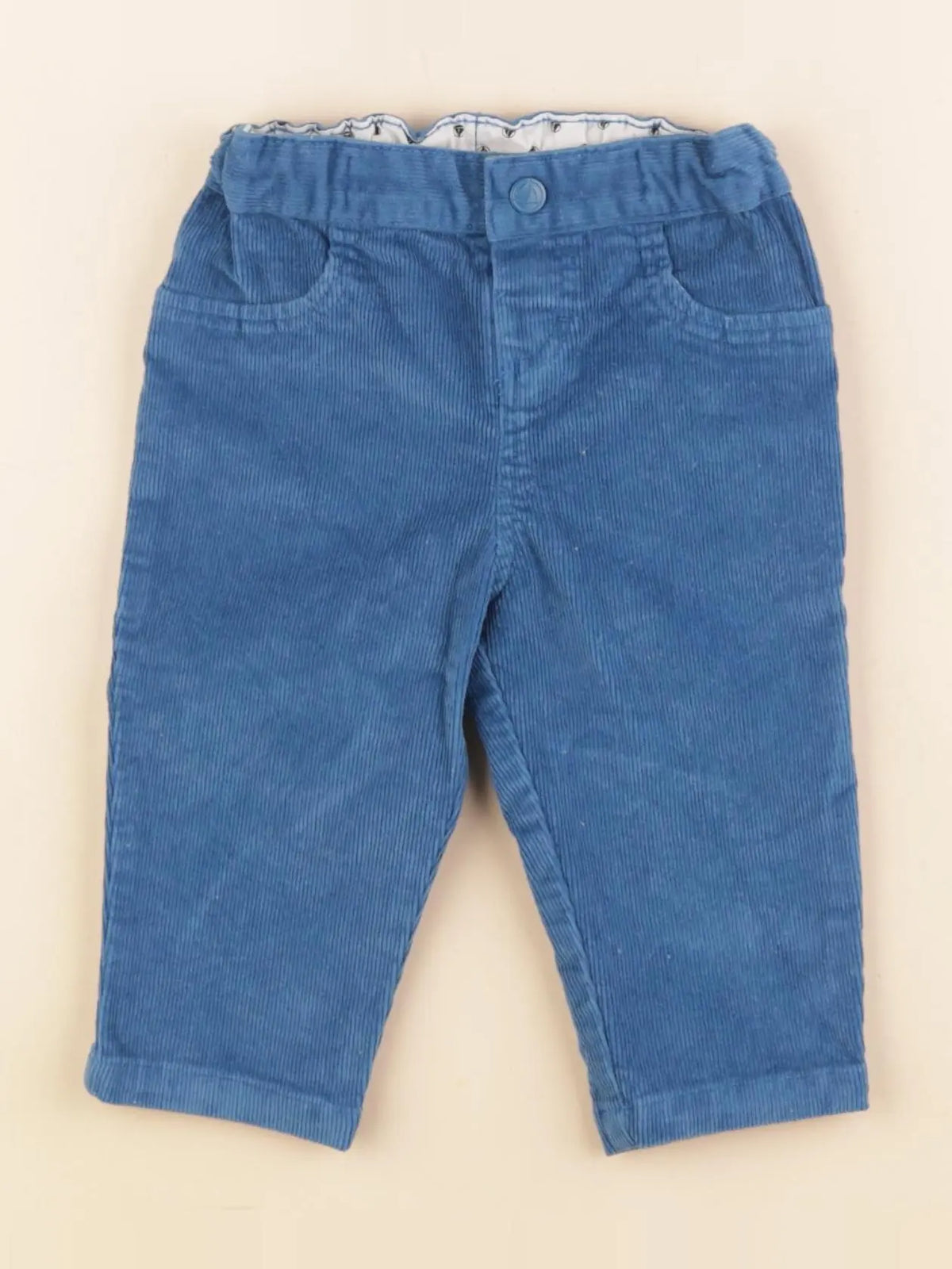 Petit Bateau - pantalon bleu - 6 mois