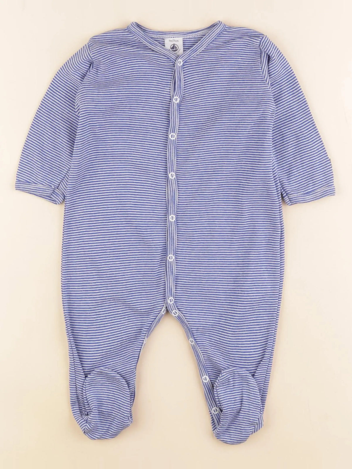 Petit Bateau - pyjama coton bleu - 9 mois
