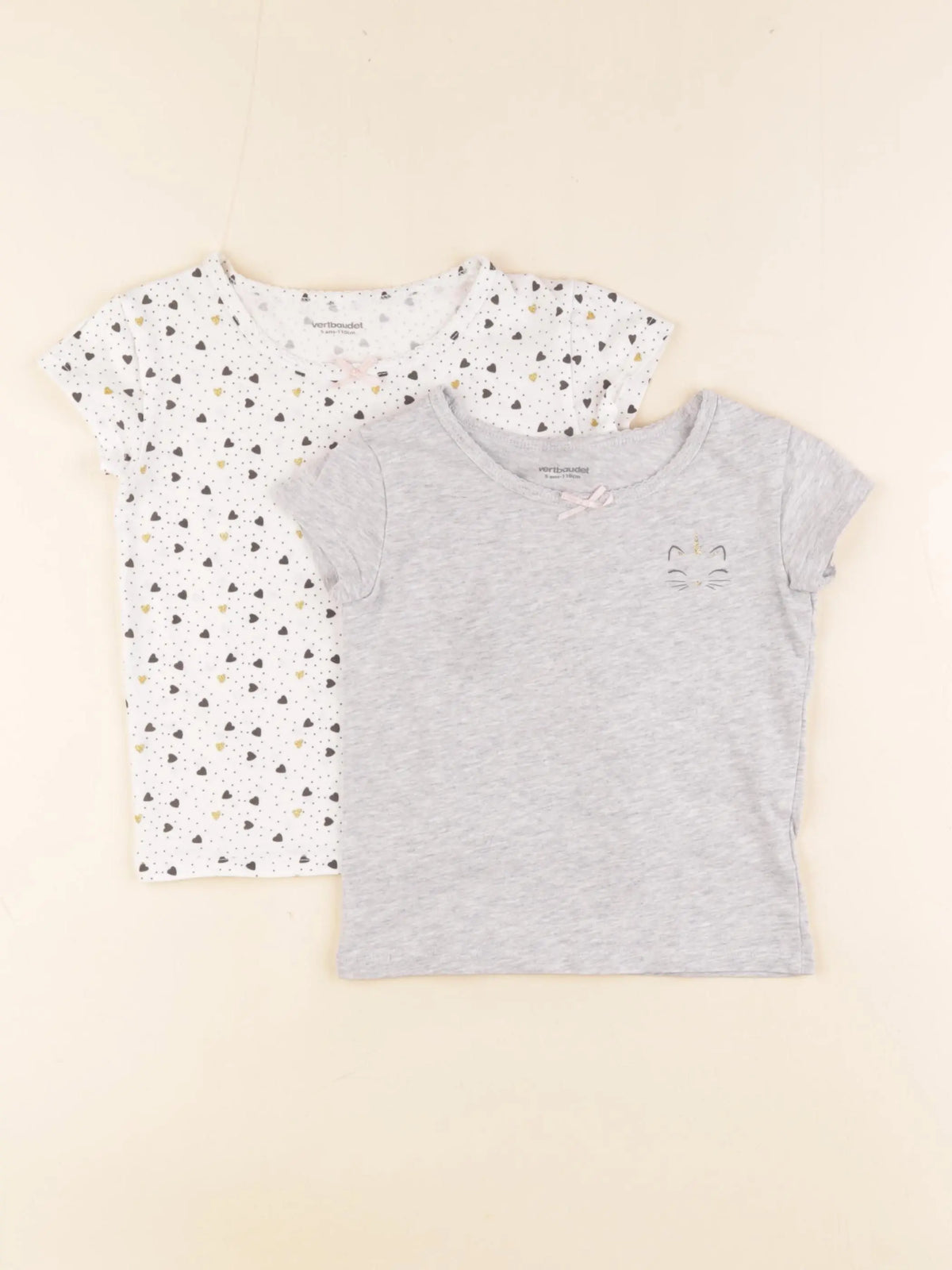 Vertbaudet - lot de 2 maillots de corps gris - 5 ans