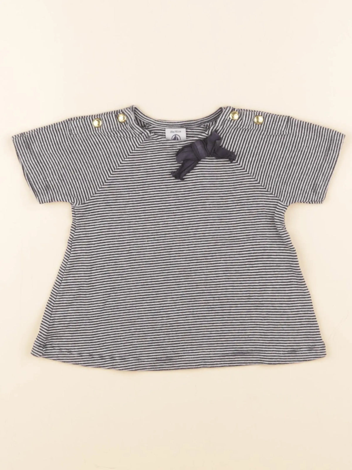 Petit Bateau - tee-shirt blanc, bleu - 18 mois