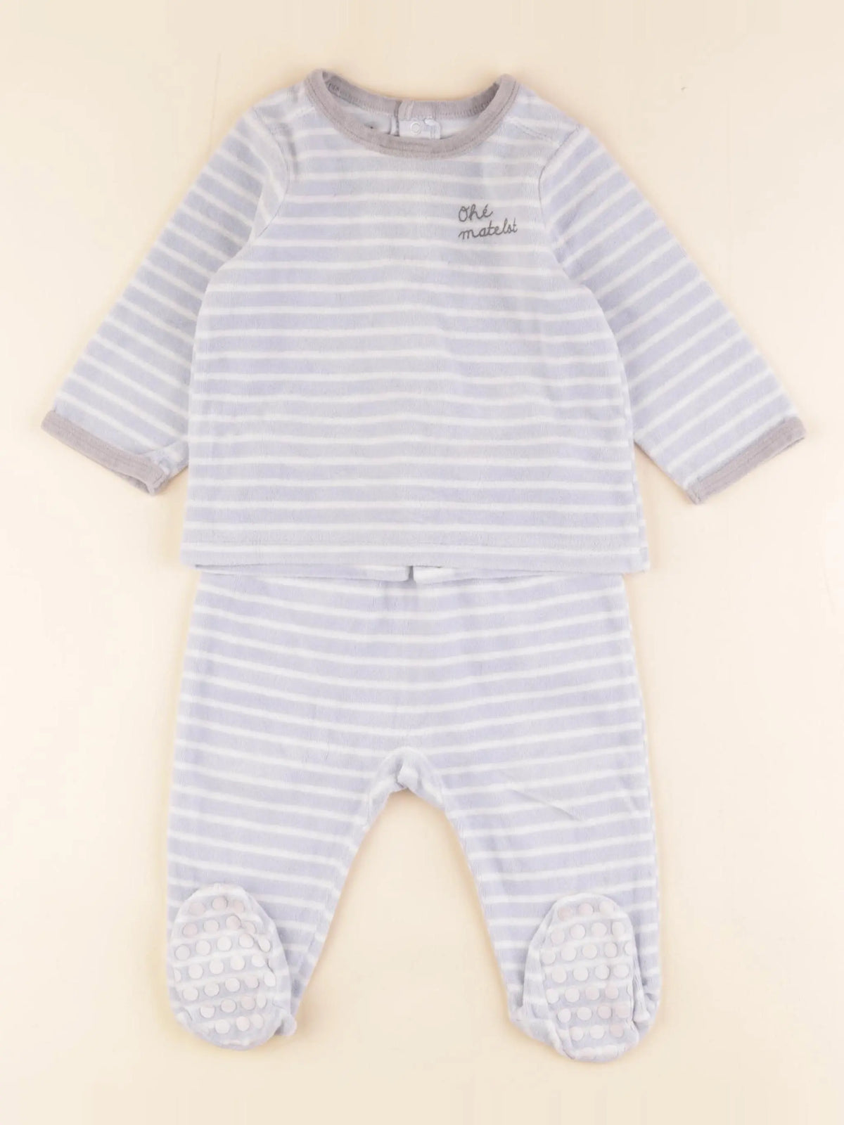 Vertbaudet - pyjama velours bleu - 12 mois