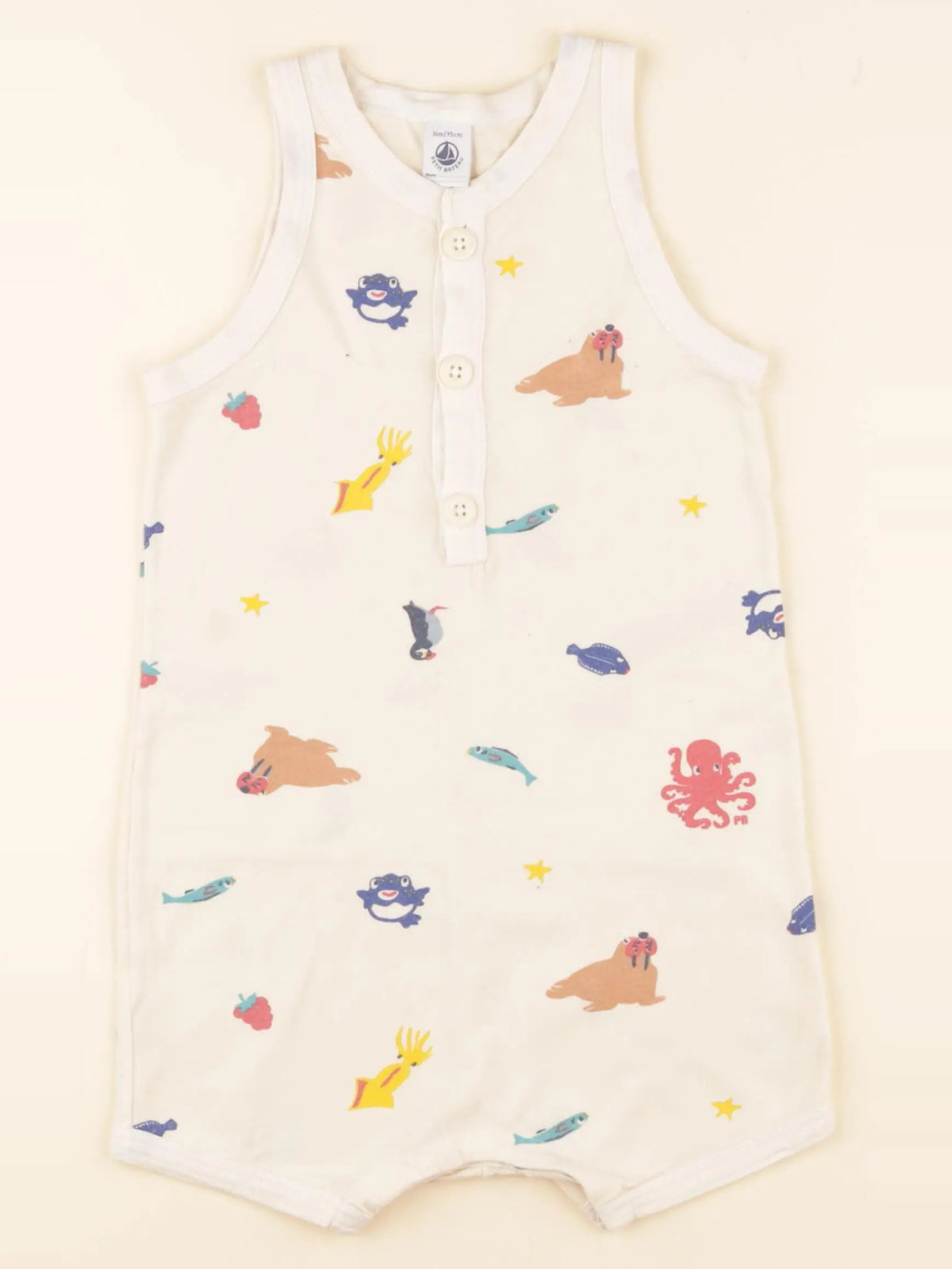 Petit Bateau - combinaison beige, multicolore - 36 mois
