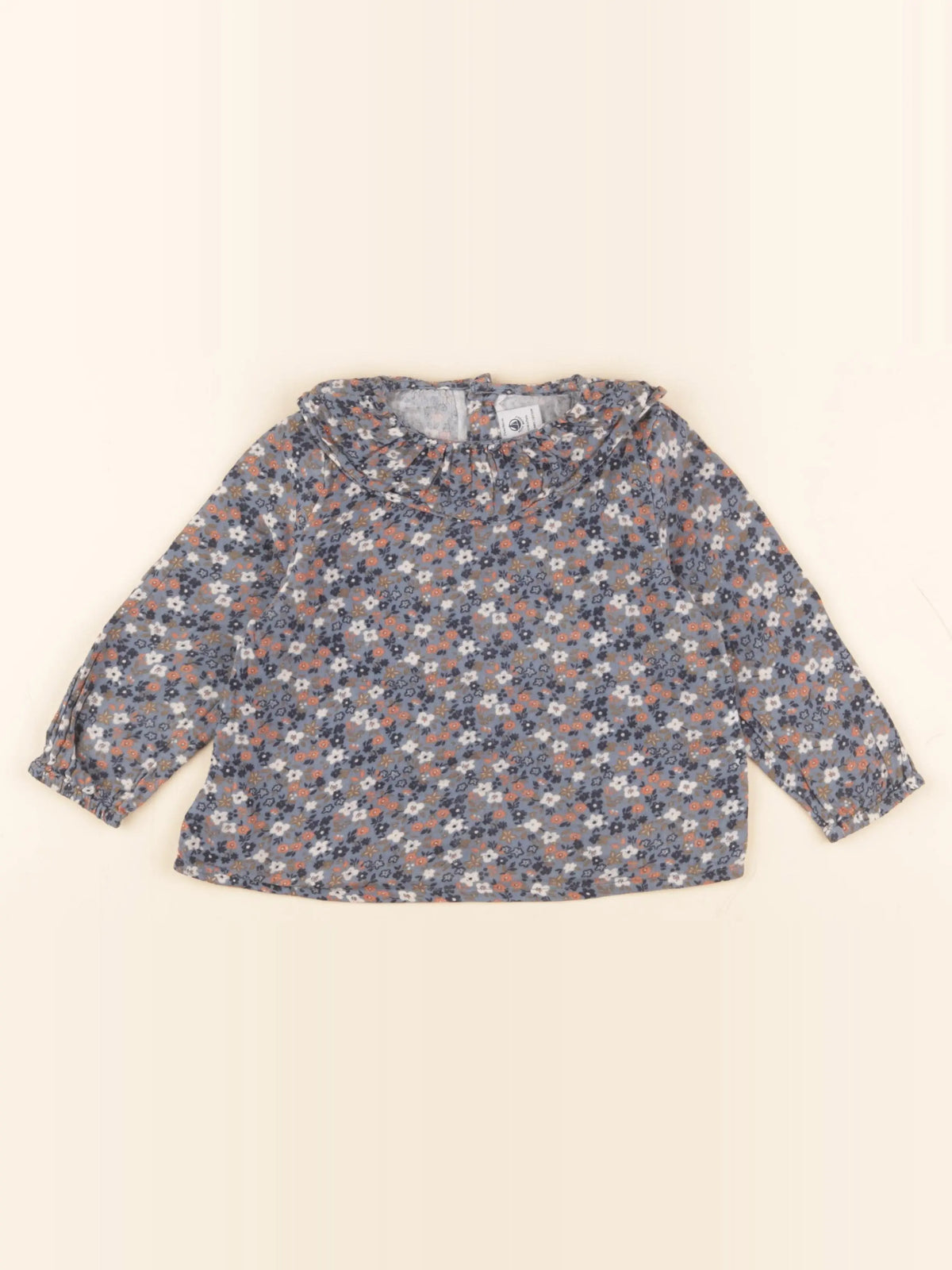 Petit Bateau - blouse bleu - 24 mois