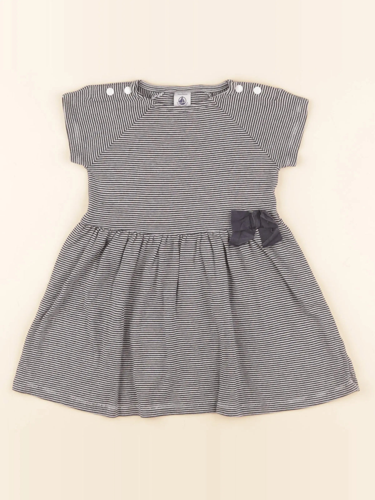 Petit Bateau - robe bleu, blanc - 24 mois