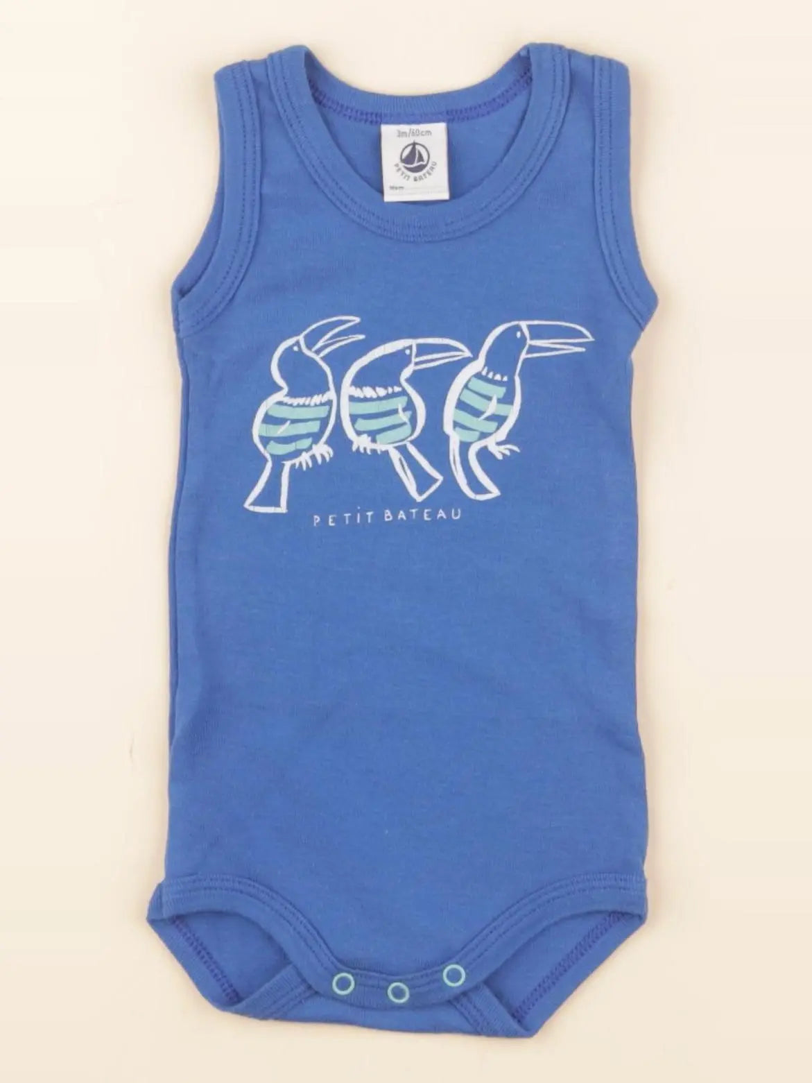 Petit Bateau - body bleu - 3 mois