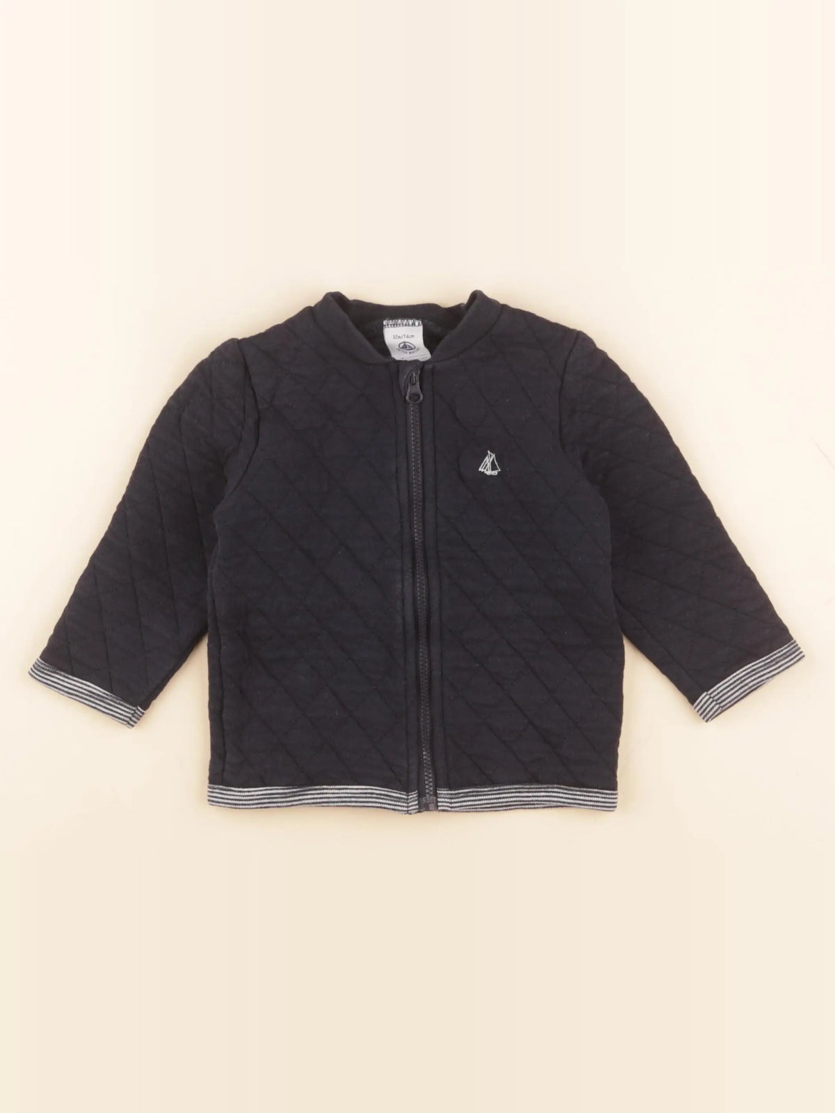 Petit Bateau - sweat bleu - 12 mois