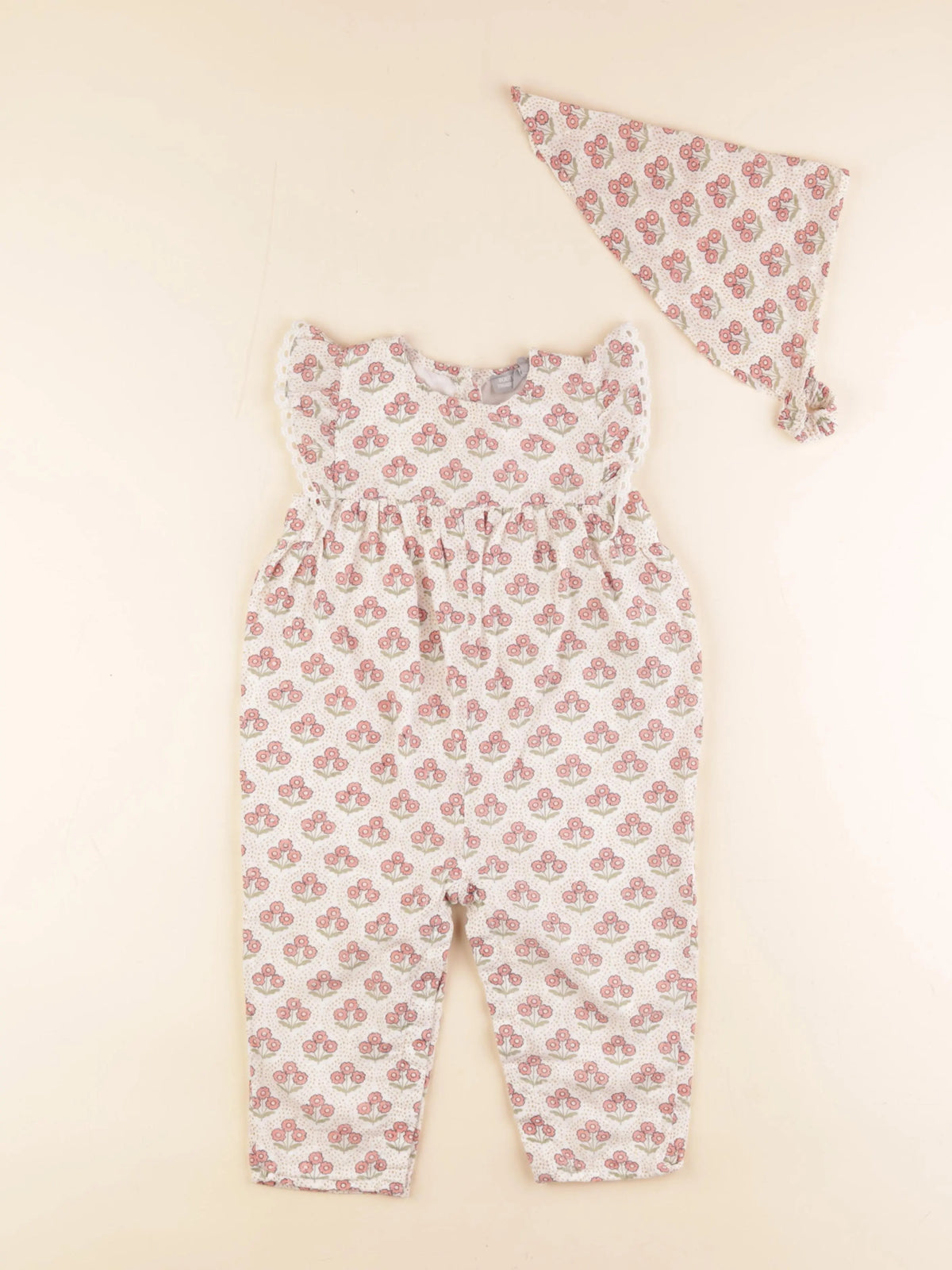 Boutchou - combinaison blanc, rose - 18 mois