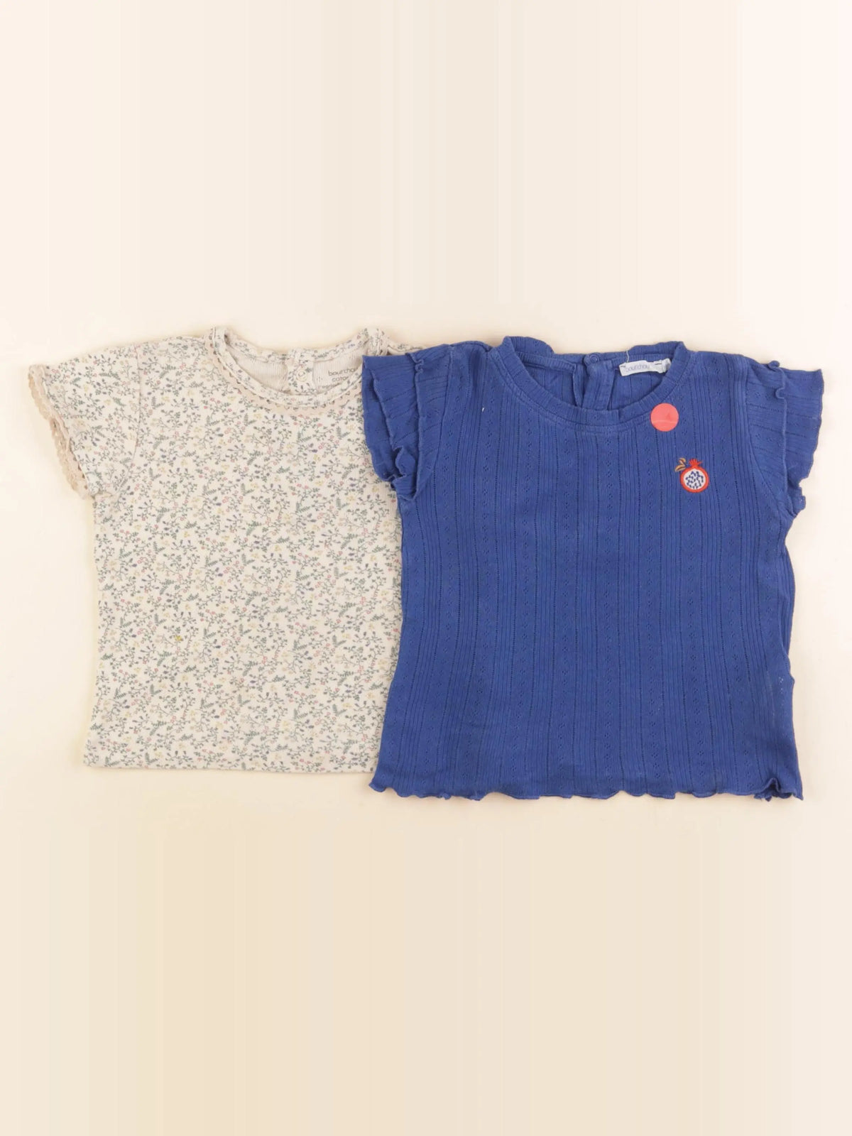 Boutchou - tee-shirt bleu, beige - 18 mois