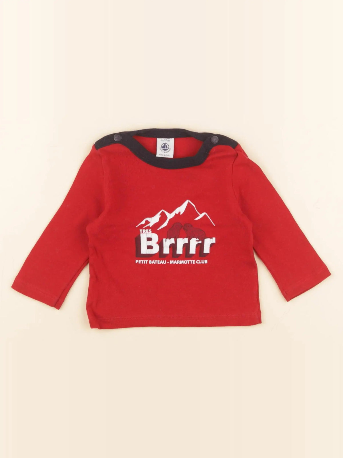 Petit Bateau - tee-shirt rouge - 6 mois