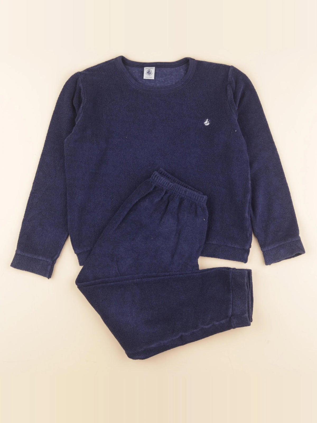 Petit Bateau - pyjama velours bleu - 10 ans