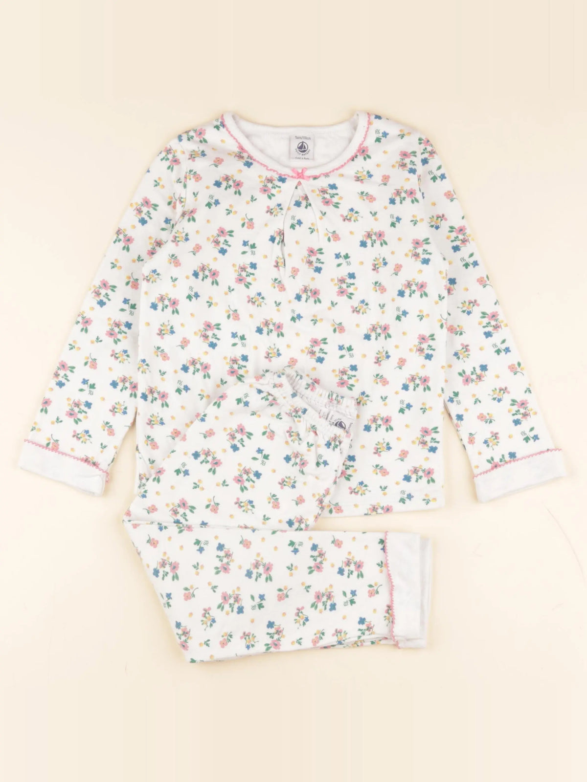 Petit Bateau - pyjama coton blanc - 5 ans