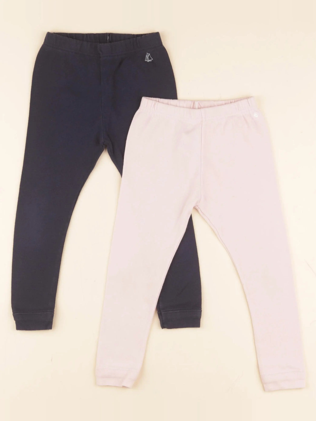 Petit Bateau - lot de 2 leggings bleu, rose - 36 mois