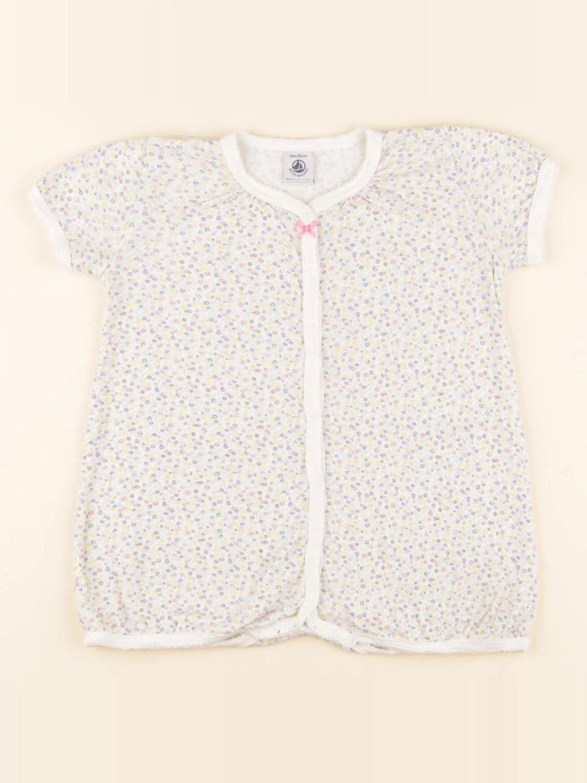 Petit Bateau - pyjama coton blanc - 24 mois