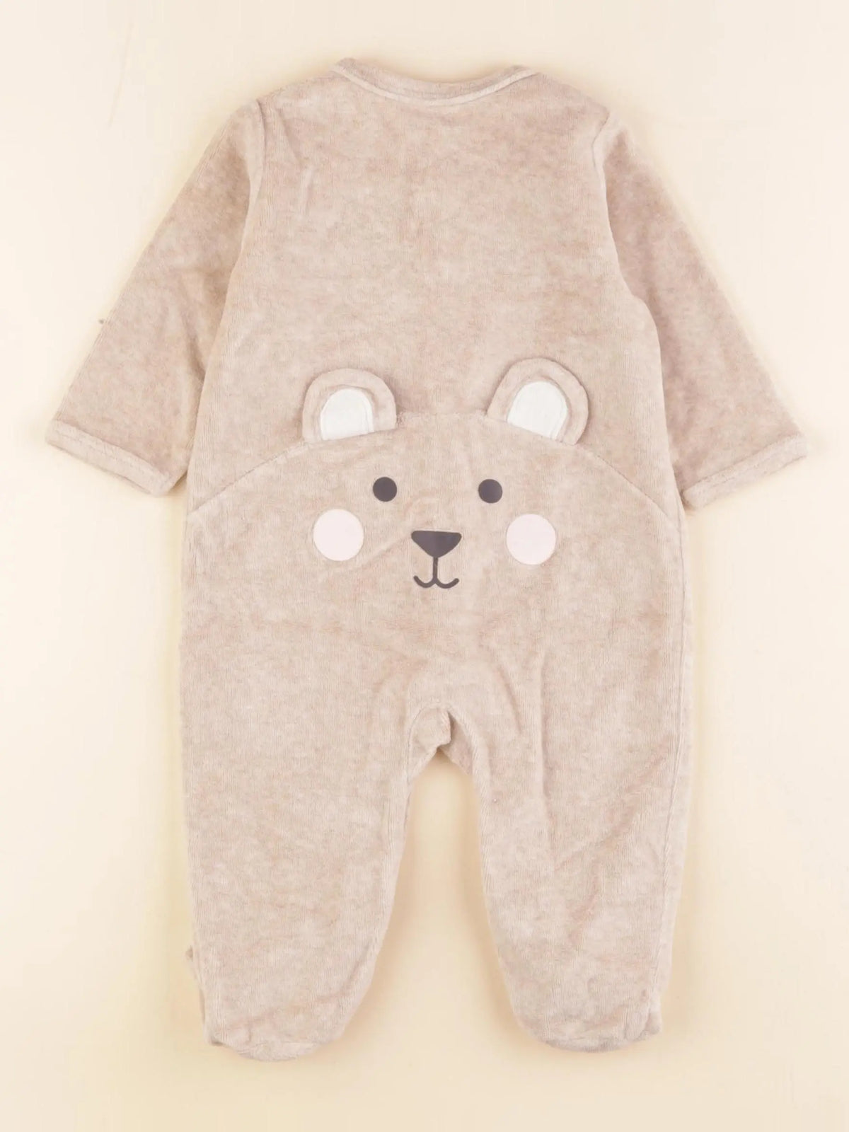 Vertbaudet - pyjama velours beige - 6 mois