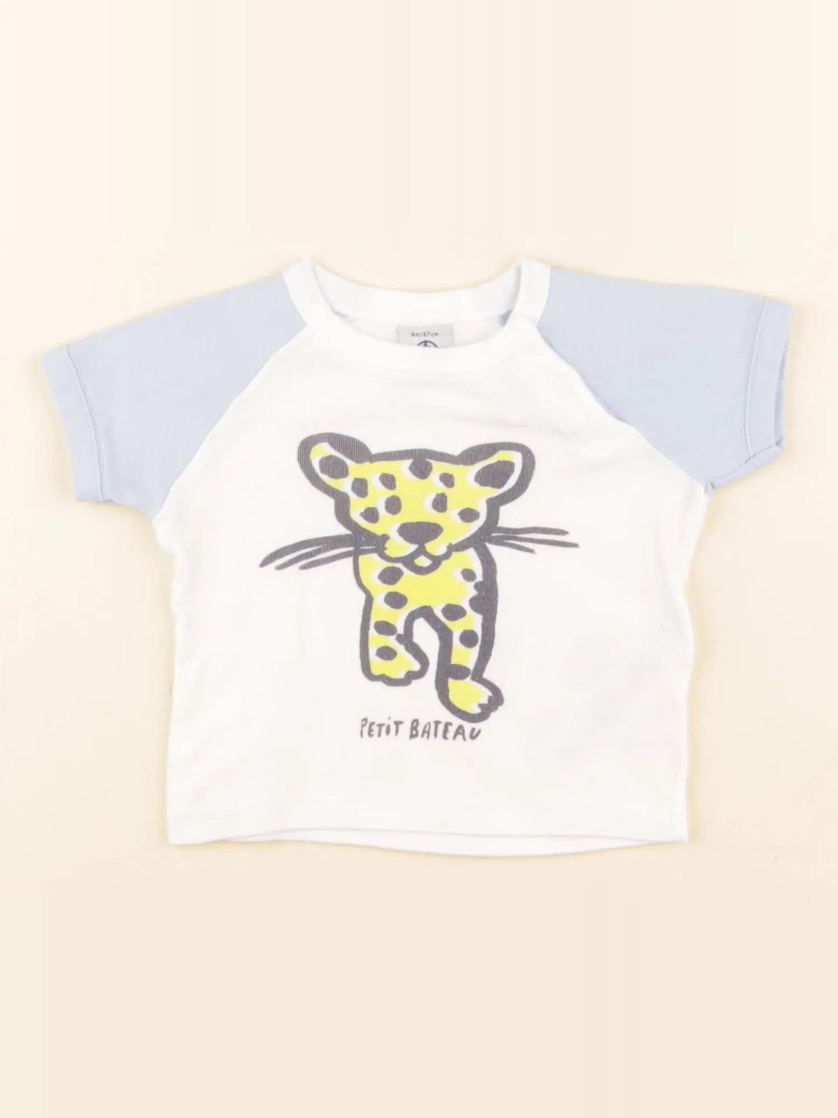 Petit Bateau - tee-shirt bleu, blanc - 6 mois