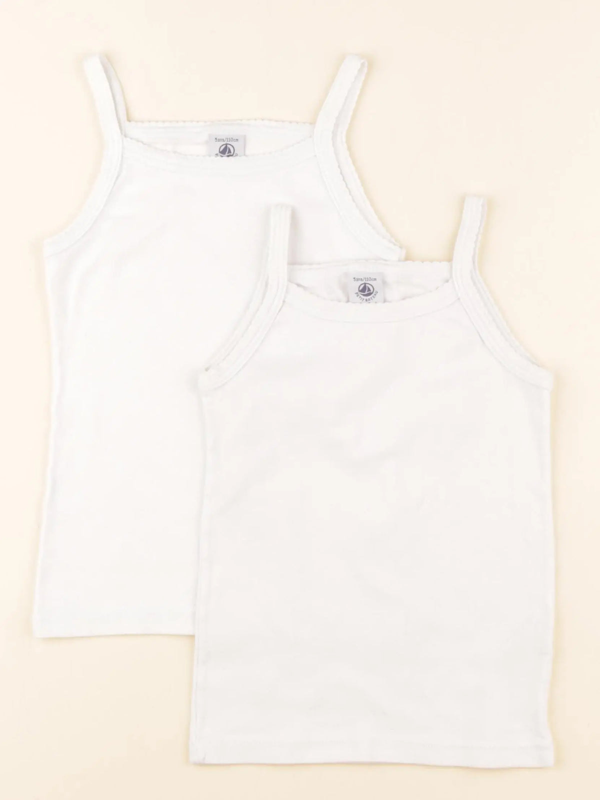 Petit Bateau - lot de 2 maillots de corps blanc - 5 ans