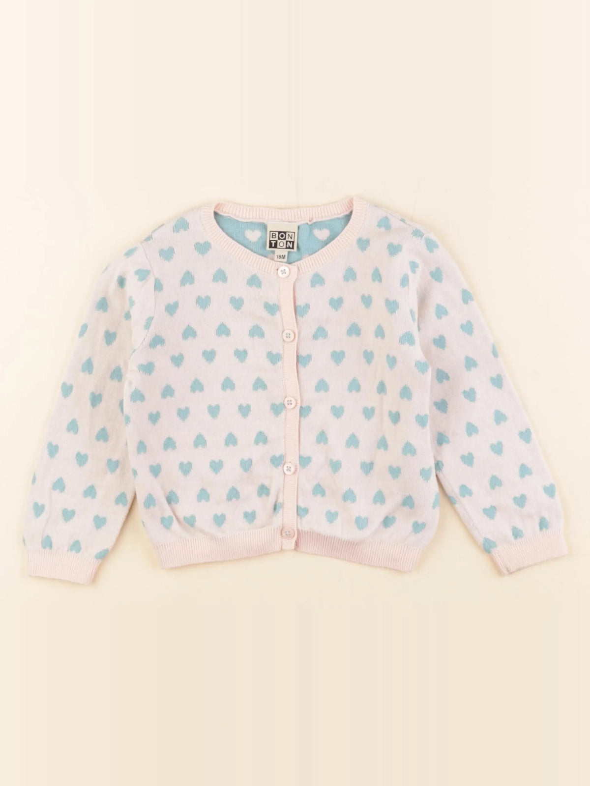 Bonton - gilet rose, bleu - 18 mois