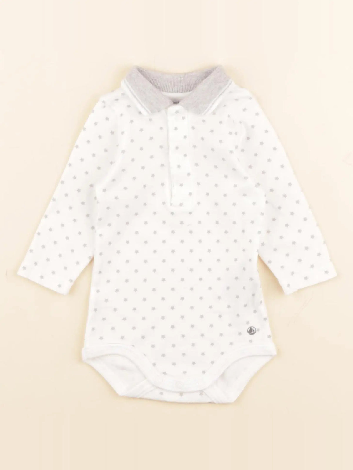 Petit Bateau - body à col blanc - 3 mois