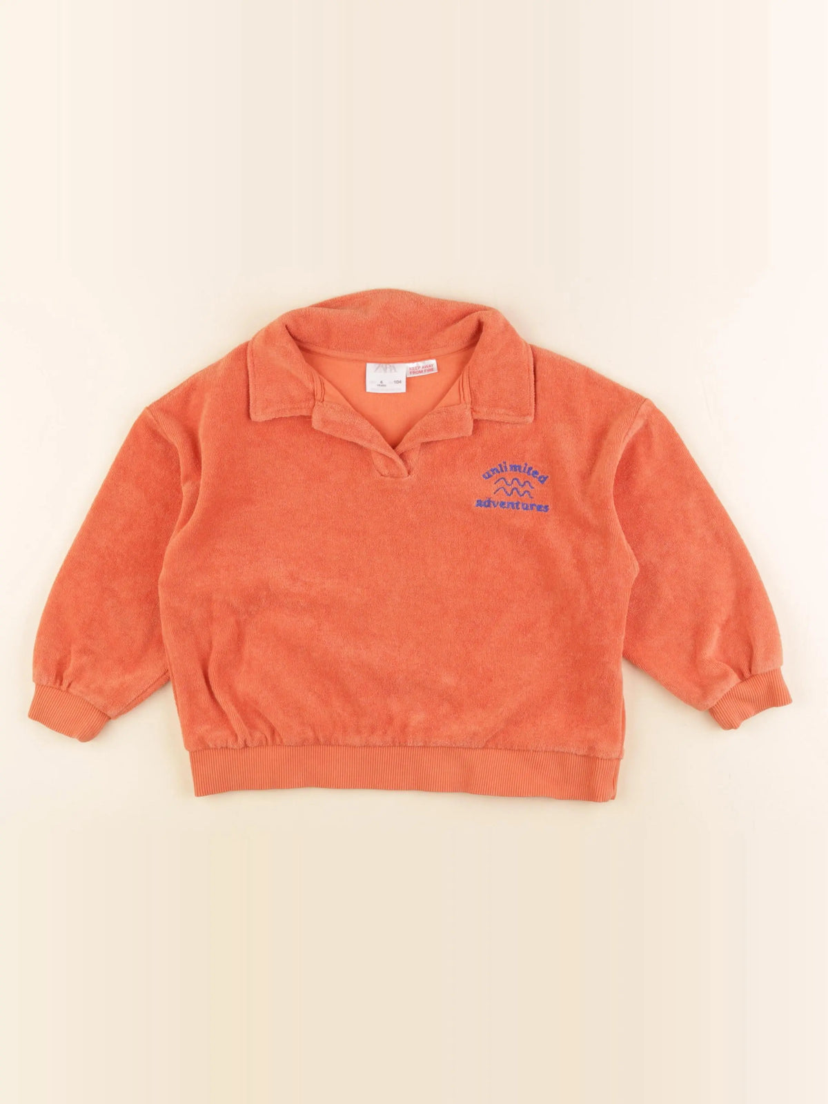 Zara - sweat orange - 4 ans
