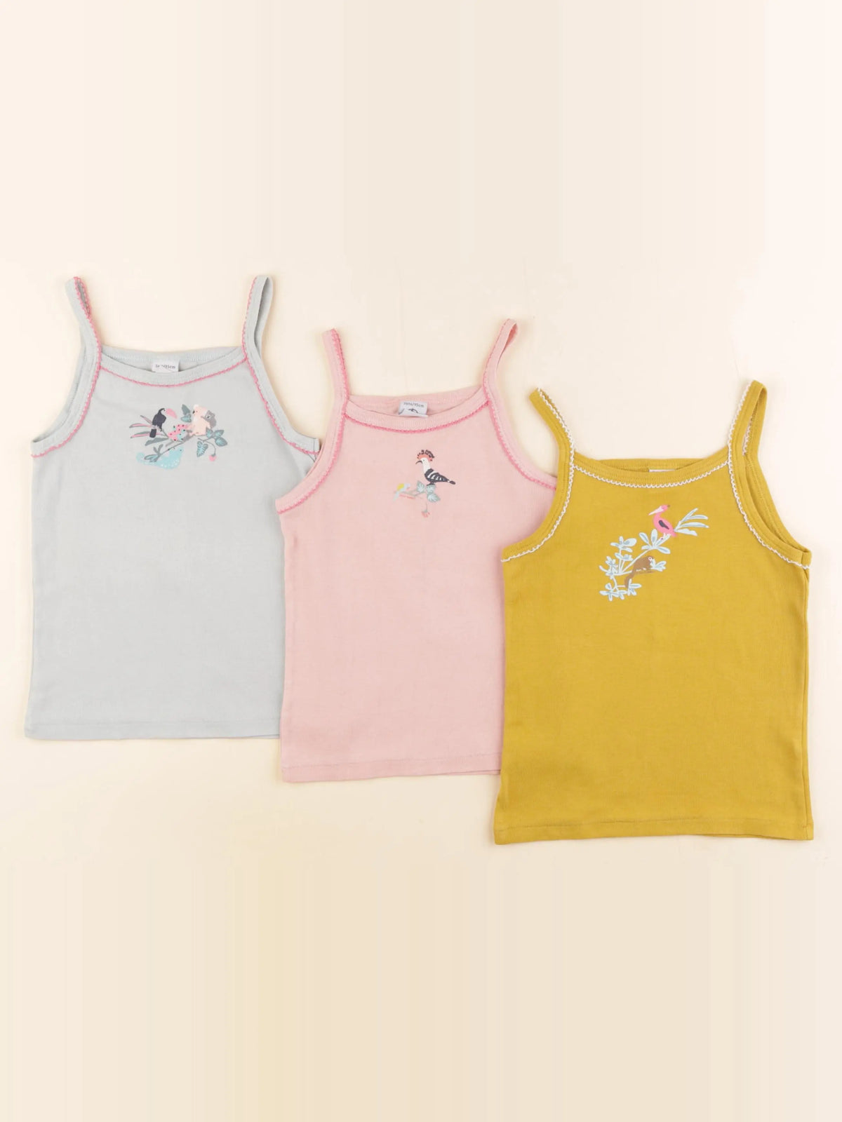 Petit Bateau - lot de 3 maillots de corps jaune - 3 ans