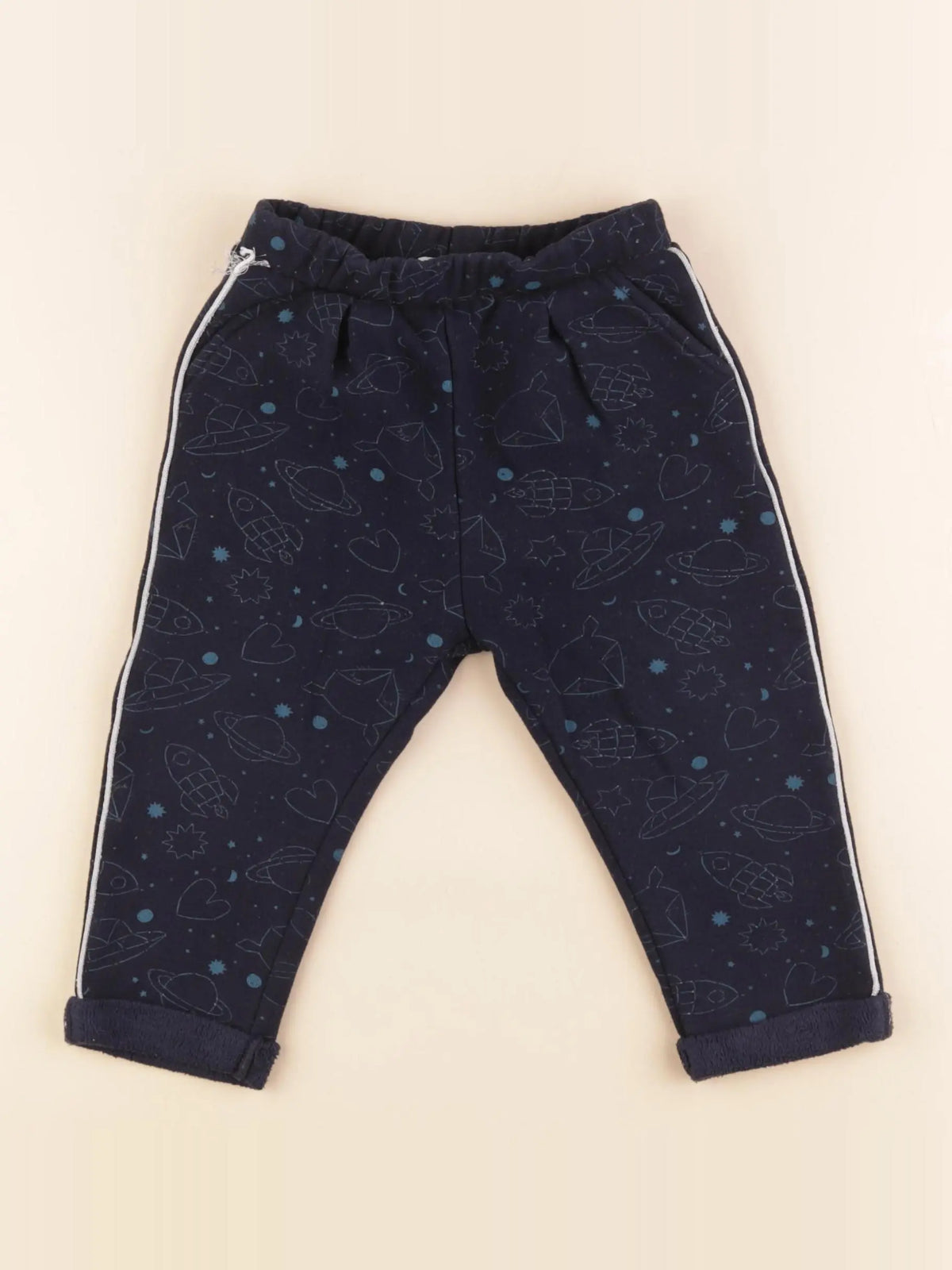 Vertbaudet - pantalon doublé bleu - 2 ans