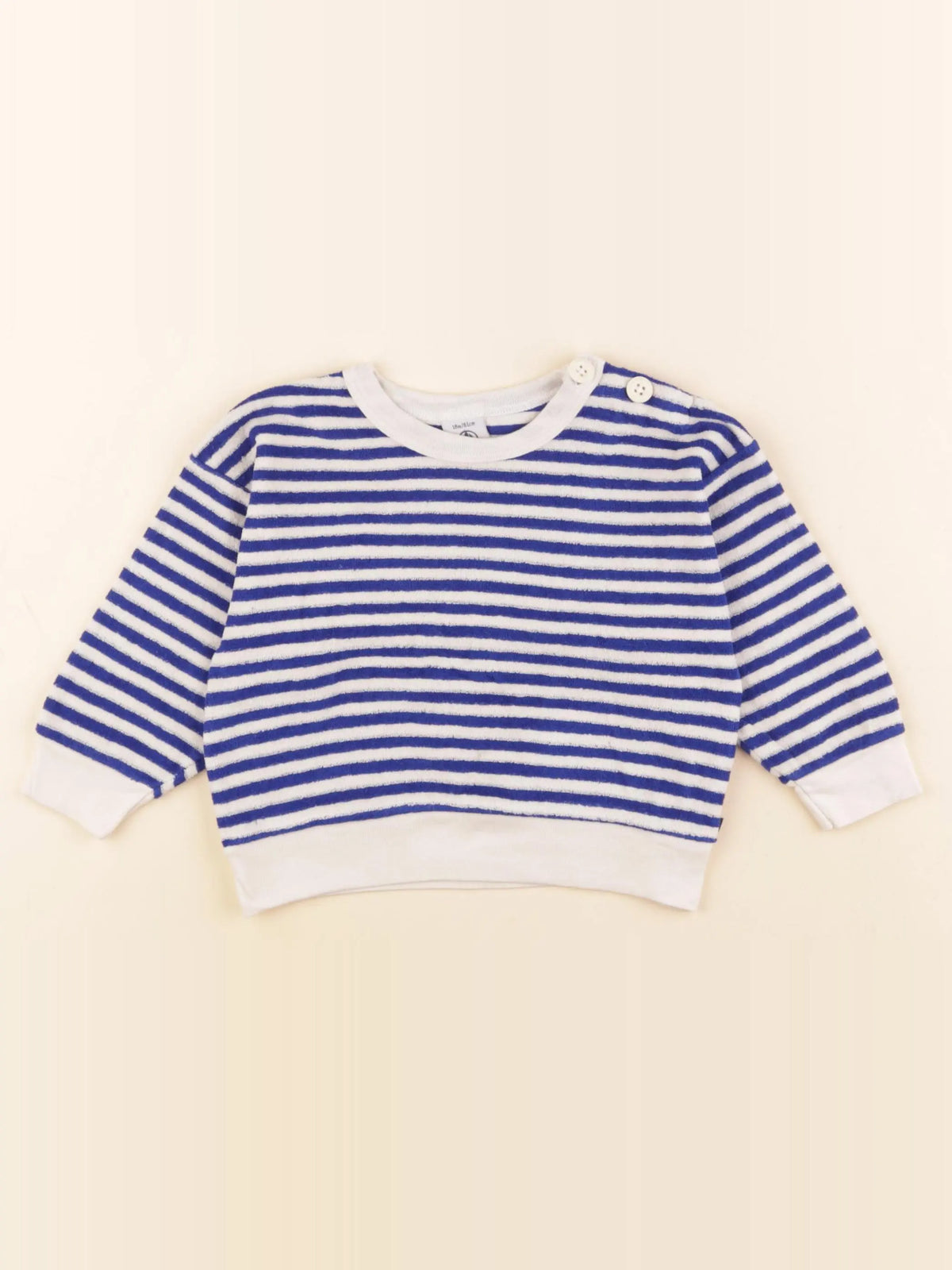 Petit Bateau - sweat bleu - 18 mois
