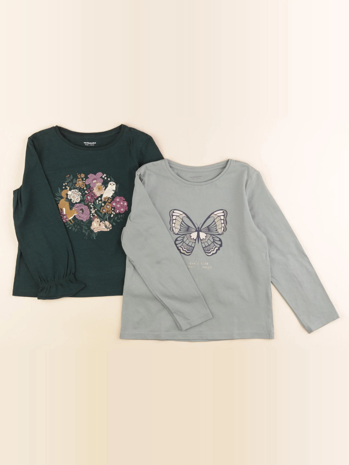 Vertbaudet - lot de 2 tee-shirts vert - 6 ans