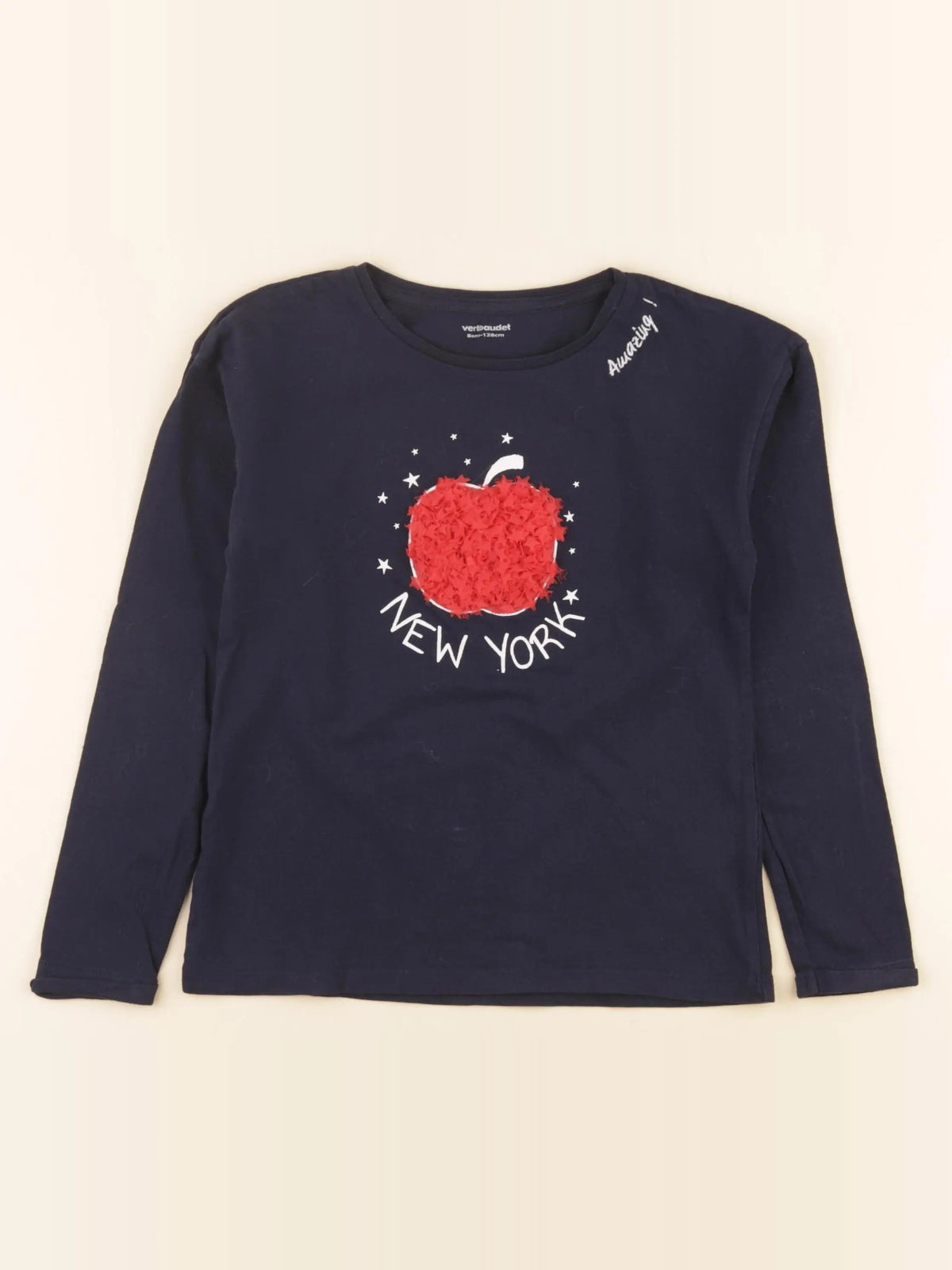 Vertbaudet - tee-shirt bleu - 8 ans