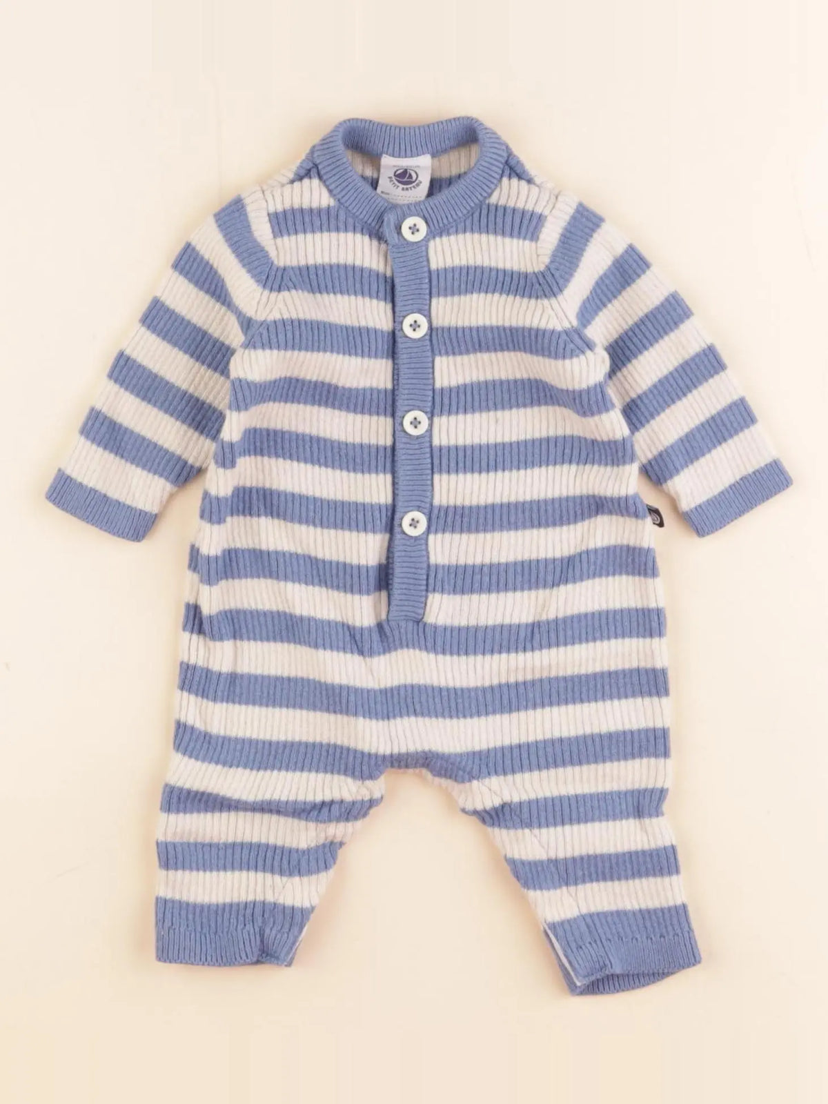 Petit Bateau - combinaison bleu - 0 mois
