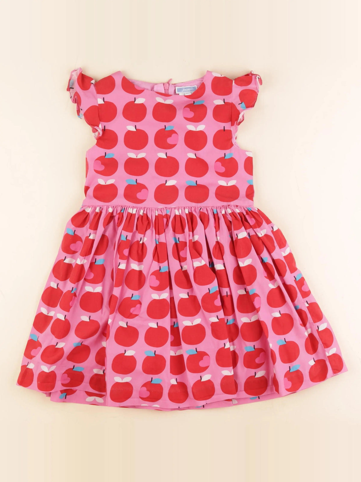 Jacadi - robe liberty rose, rouge - 6 ans